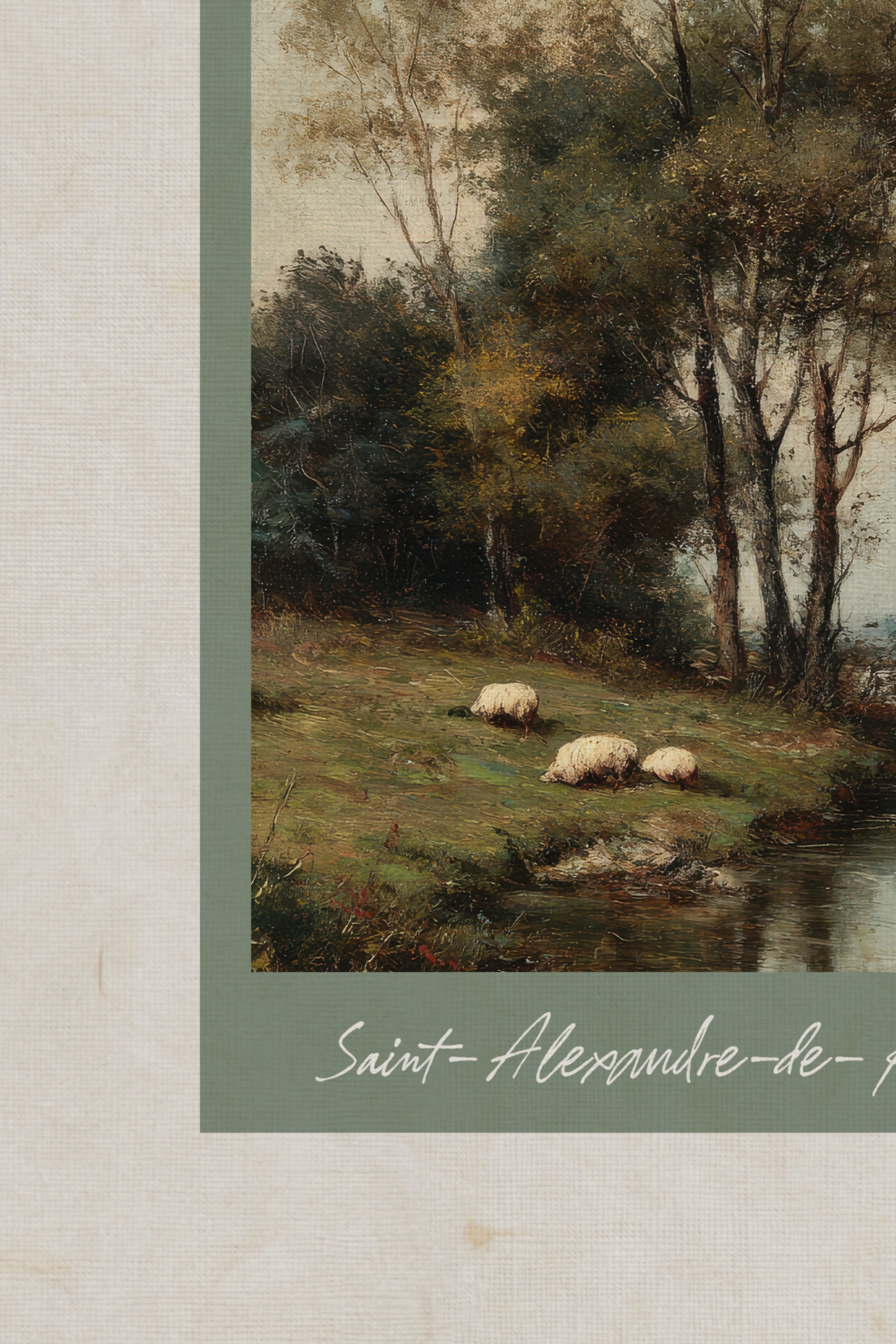 SAINT-ALEXANDRE-DE-KAMOURASKA, Oeuvre sur toile rigide, encadré Vintage Or