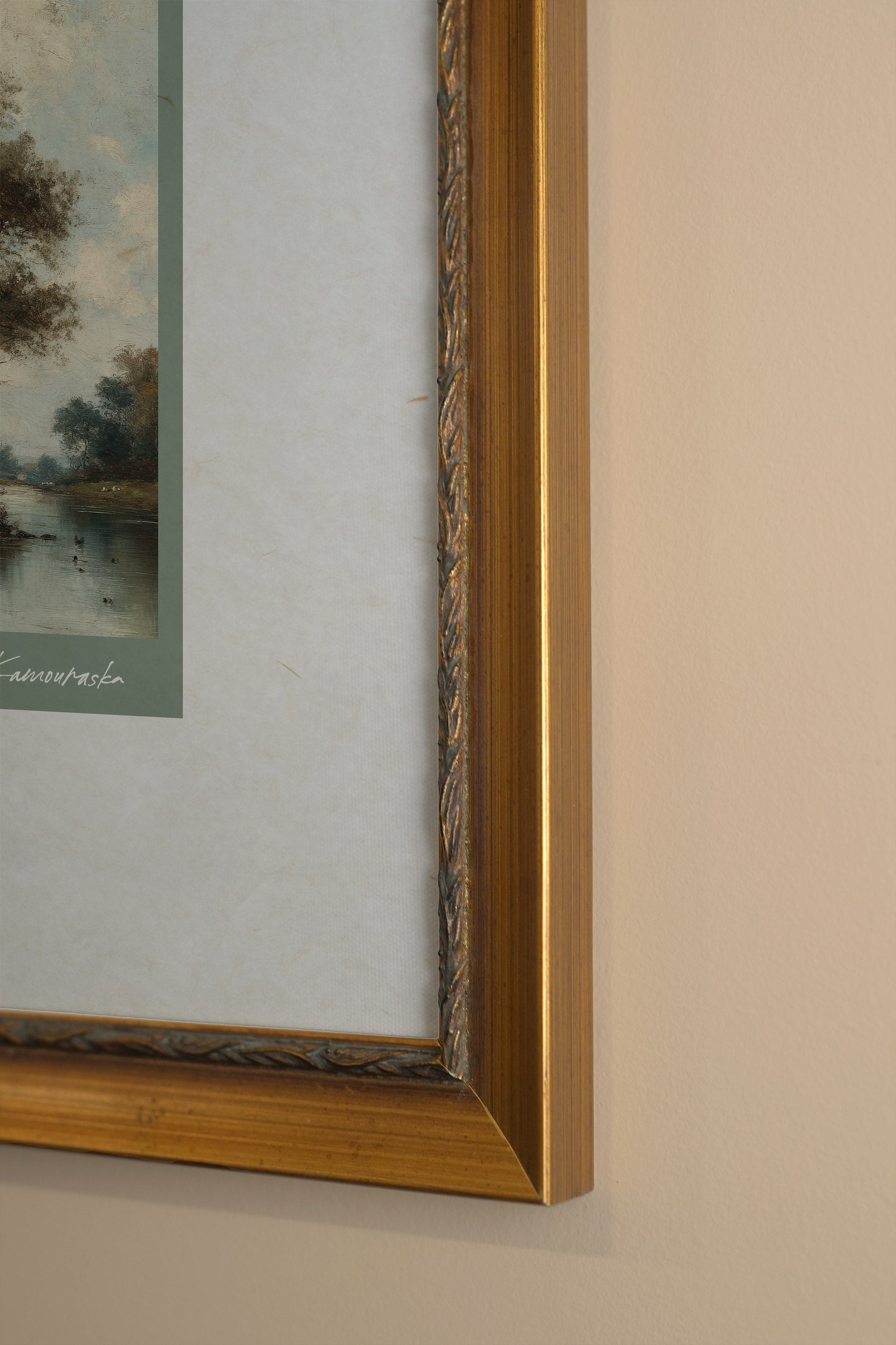 SAINT-ALEXANDRE-DE-KAMOURASKA, Artwork on rigid canvas, framed in Vintage Gold