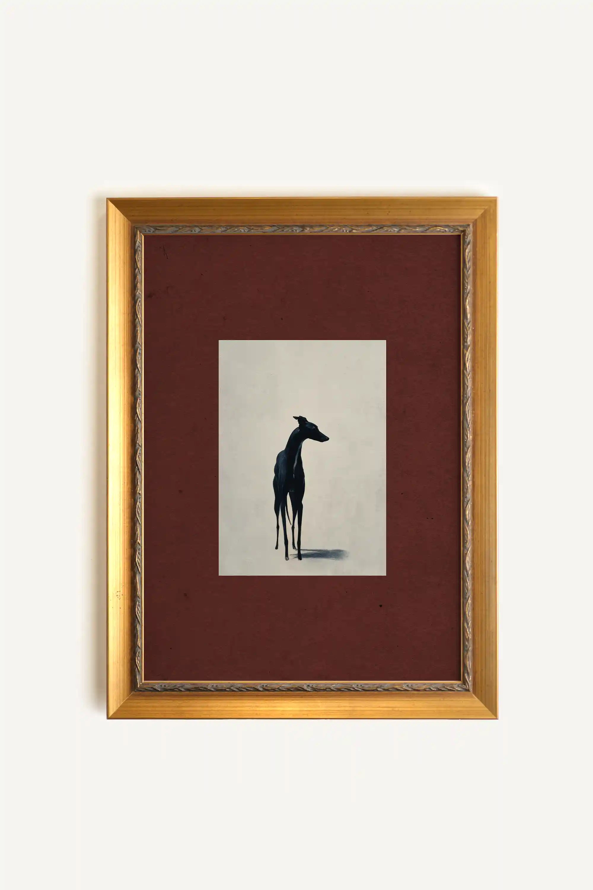 QUIET WITNESS, Work on canvas, framed Vintage Gold