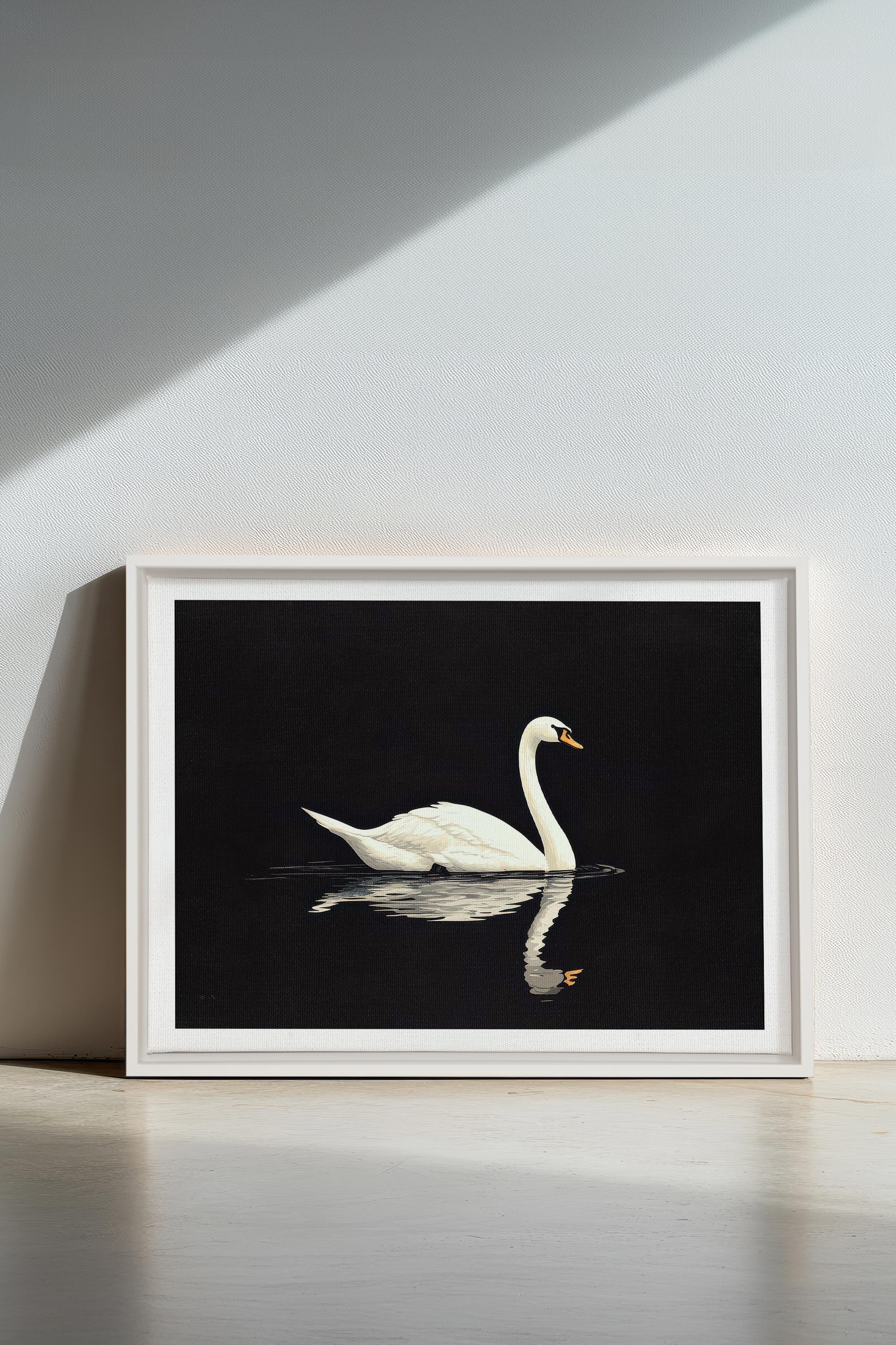 OLEKA CANVAS - POÉSIE DU SILENCE, Oeuvre sur toile étirée, encadré Blanc