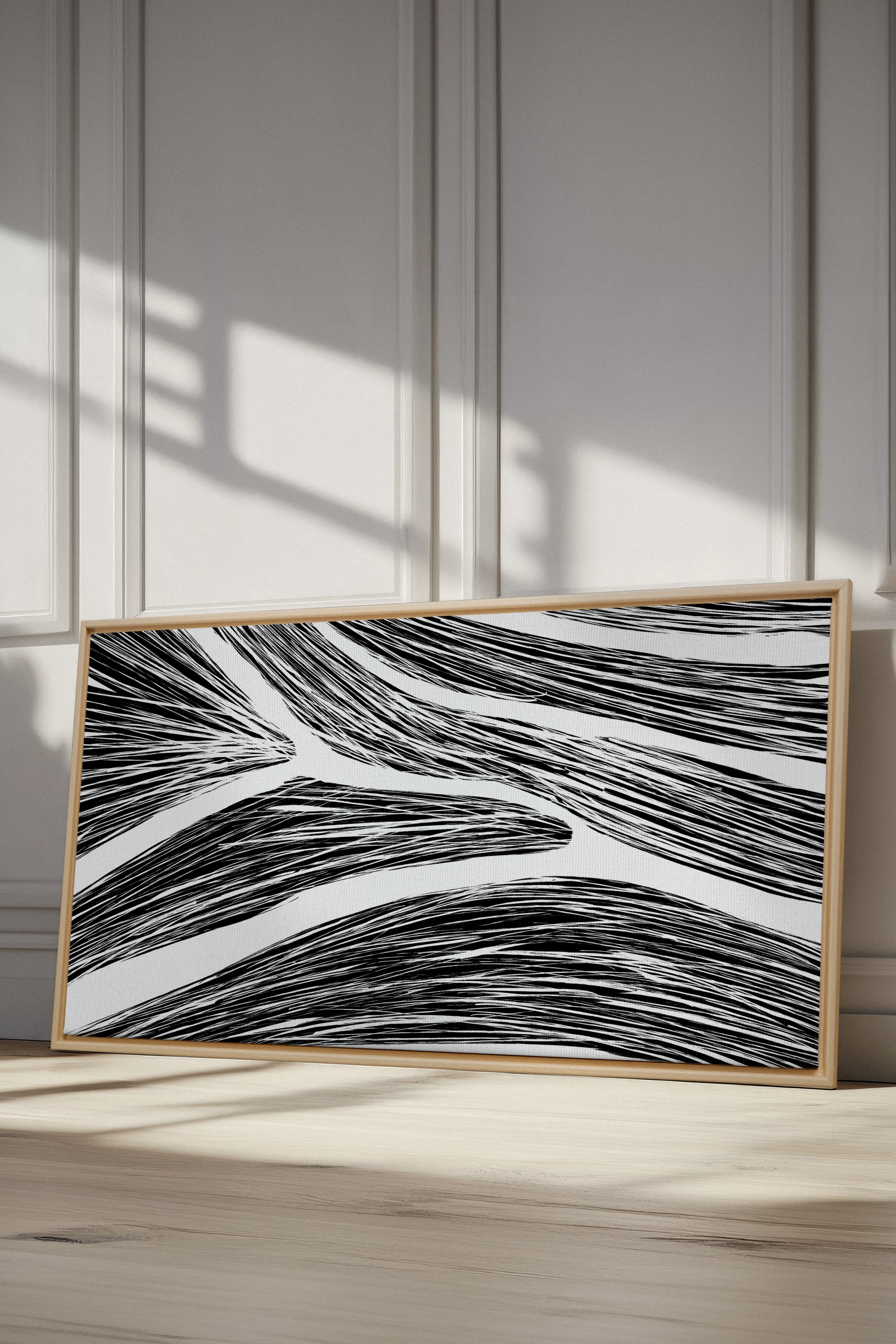 OLEKA CANVAS - FLUID IMPULSES, Oeuvre sur toile étirée, encadré Naturel Clair