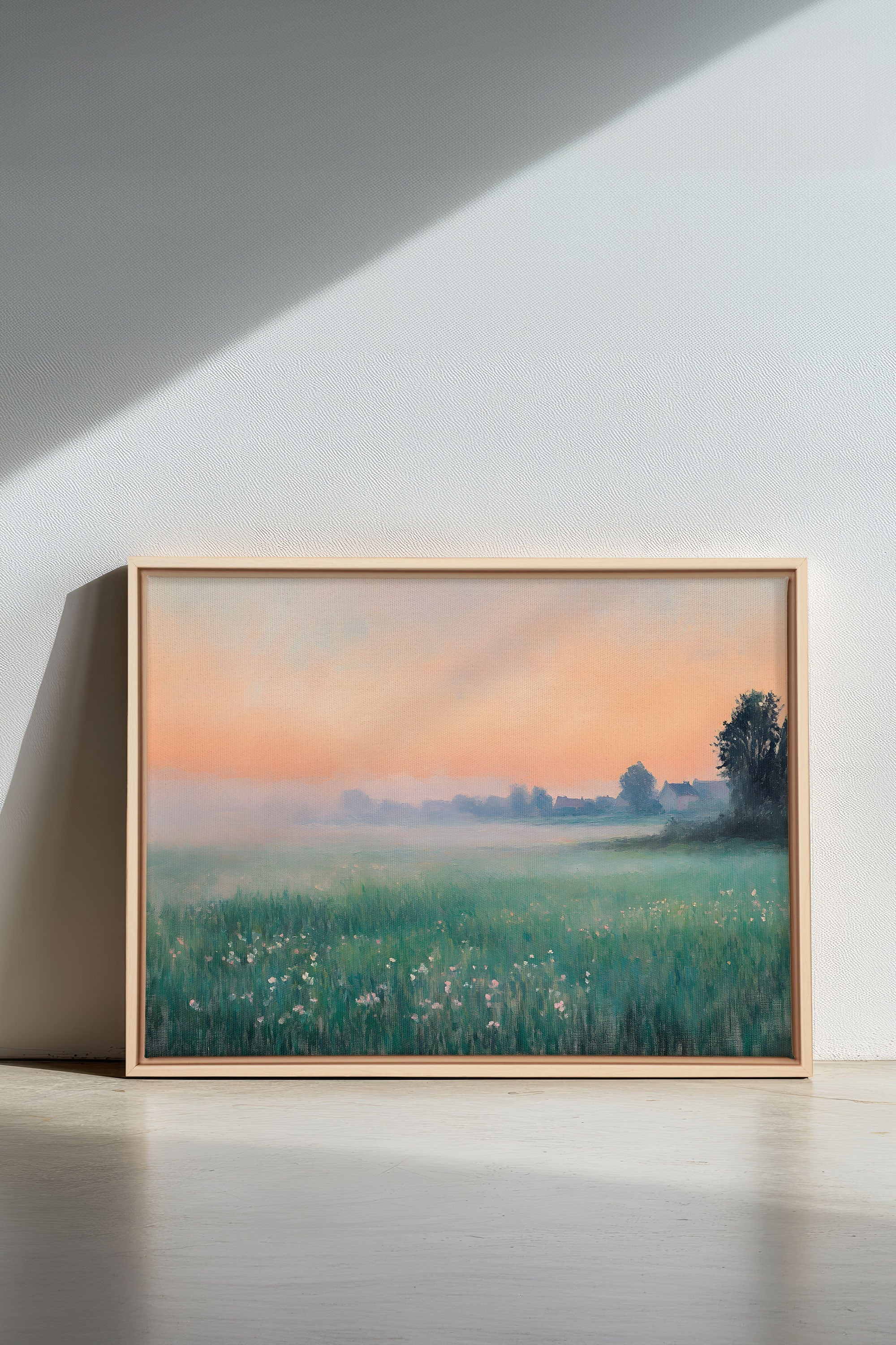 OLEKA CANVAS - LUEUR DU MATIN, Oeuvre sur toile étirée, encadré Naturel Clair