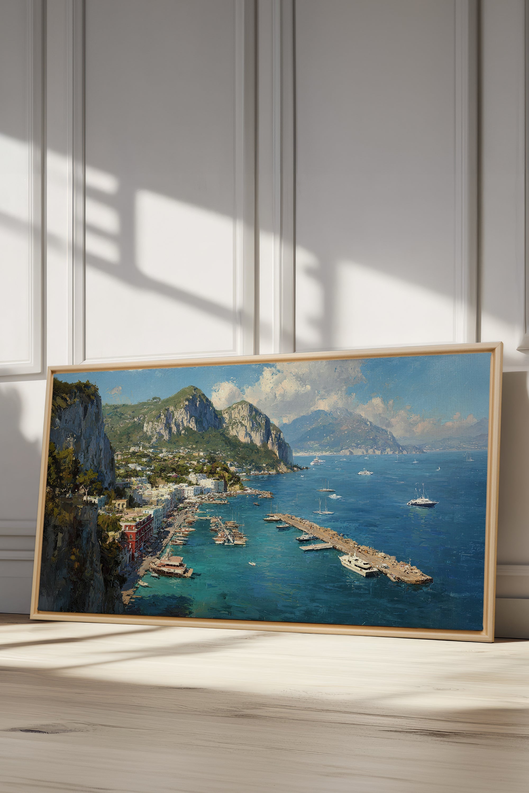 OLEKA CANVAS - CAPRI ESCAPE, Oeuvre sur toile étirée, encadré Naturel Clair
