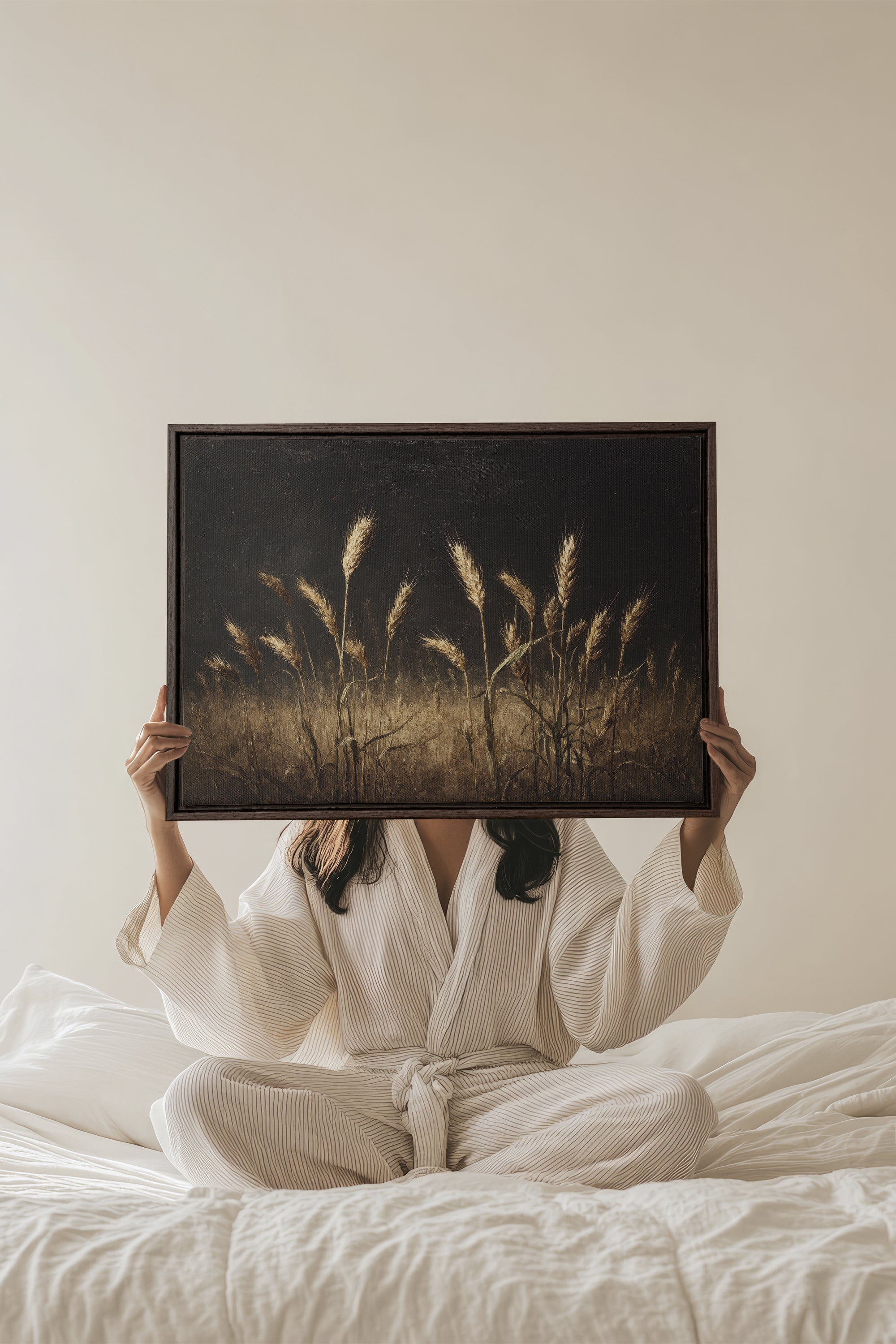 TWILIGHT FIELDS, Oeuvre sur toile étirée, encadré Brun Noyer