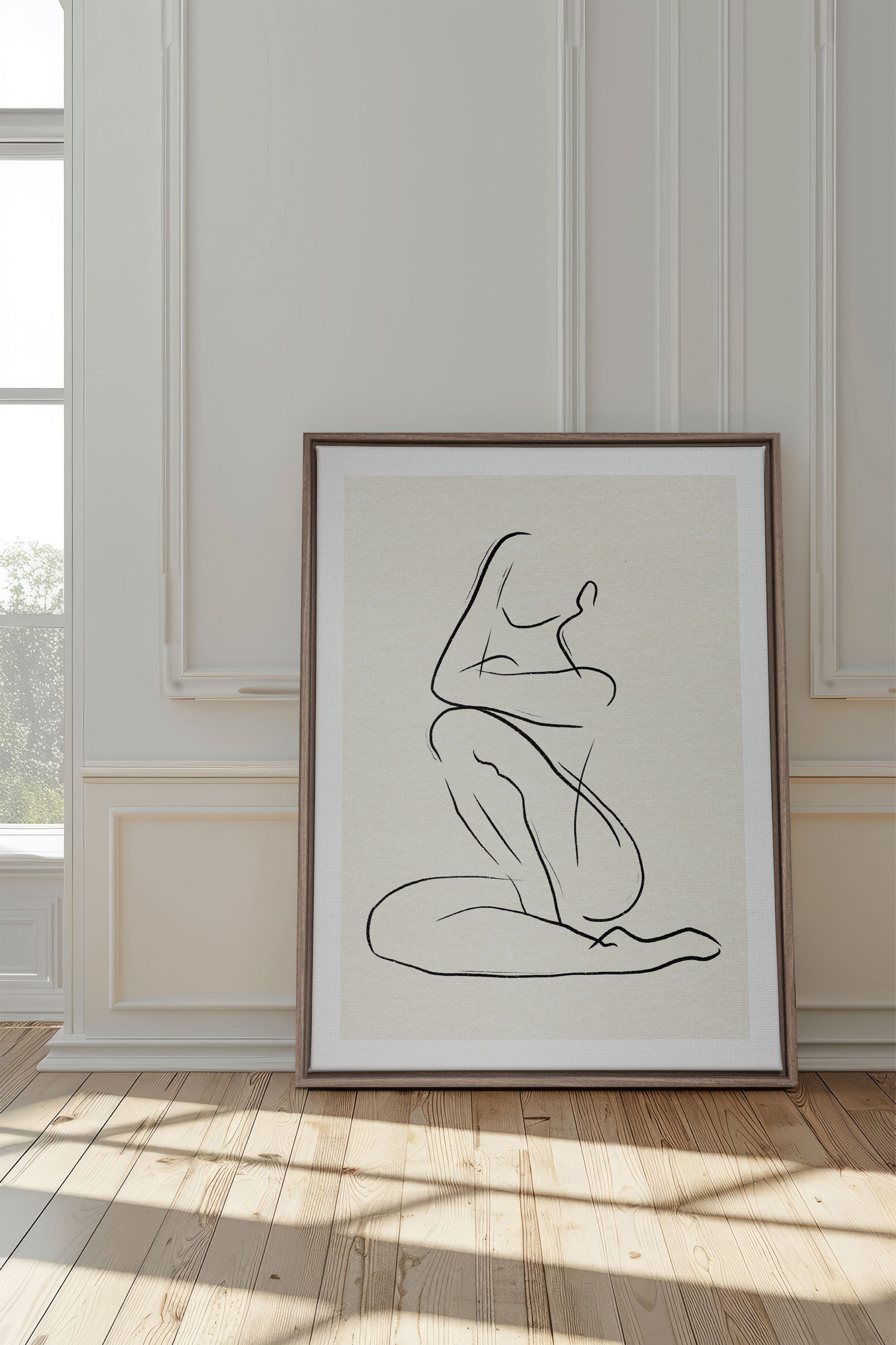 OLEKA CANVAS - GESTURE OF PEACE, Oeuvre sur toile étirée, encadré Brun Chêne