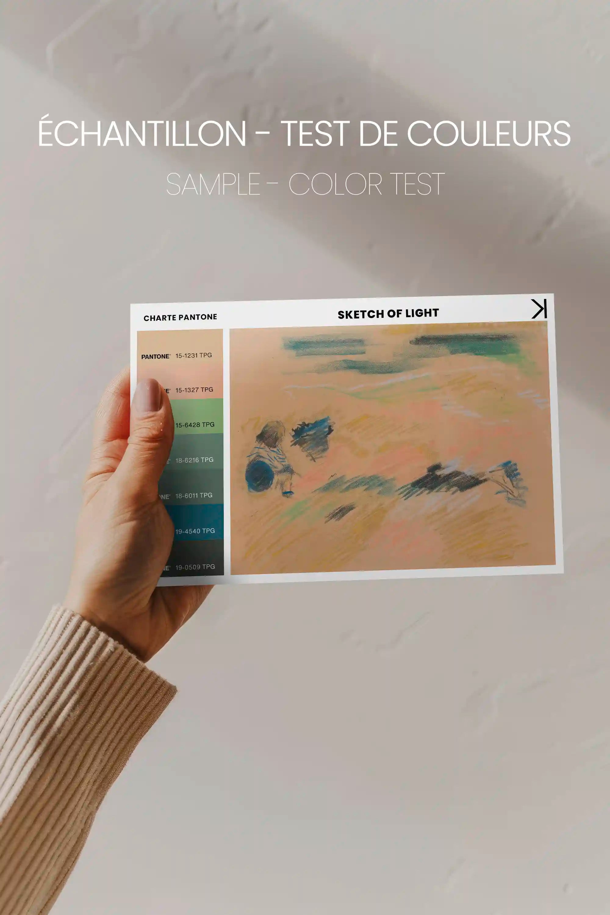 SKETCH OF LIGHT, Oeuvre sur toile étirée, encadré Blanc