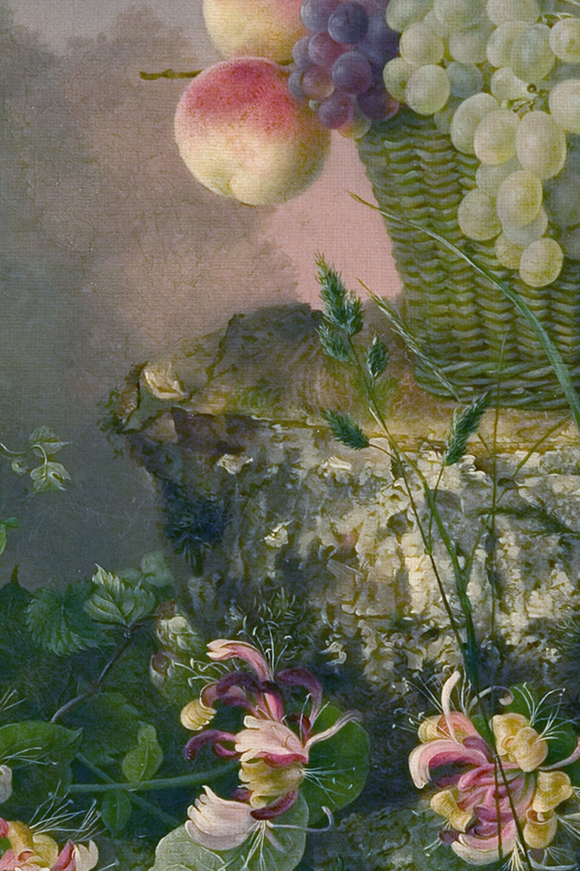 OFFRANDE NATURELLE, Oeuvre sur toile rigide, encadré Vintage Argent