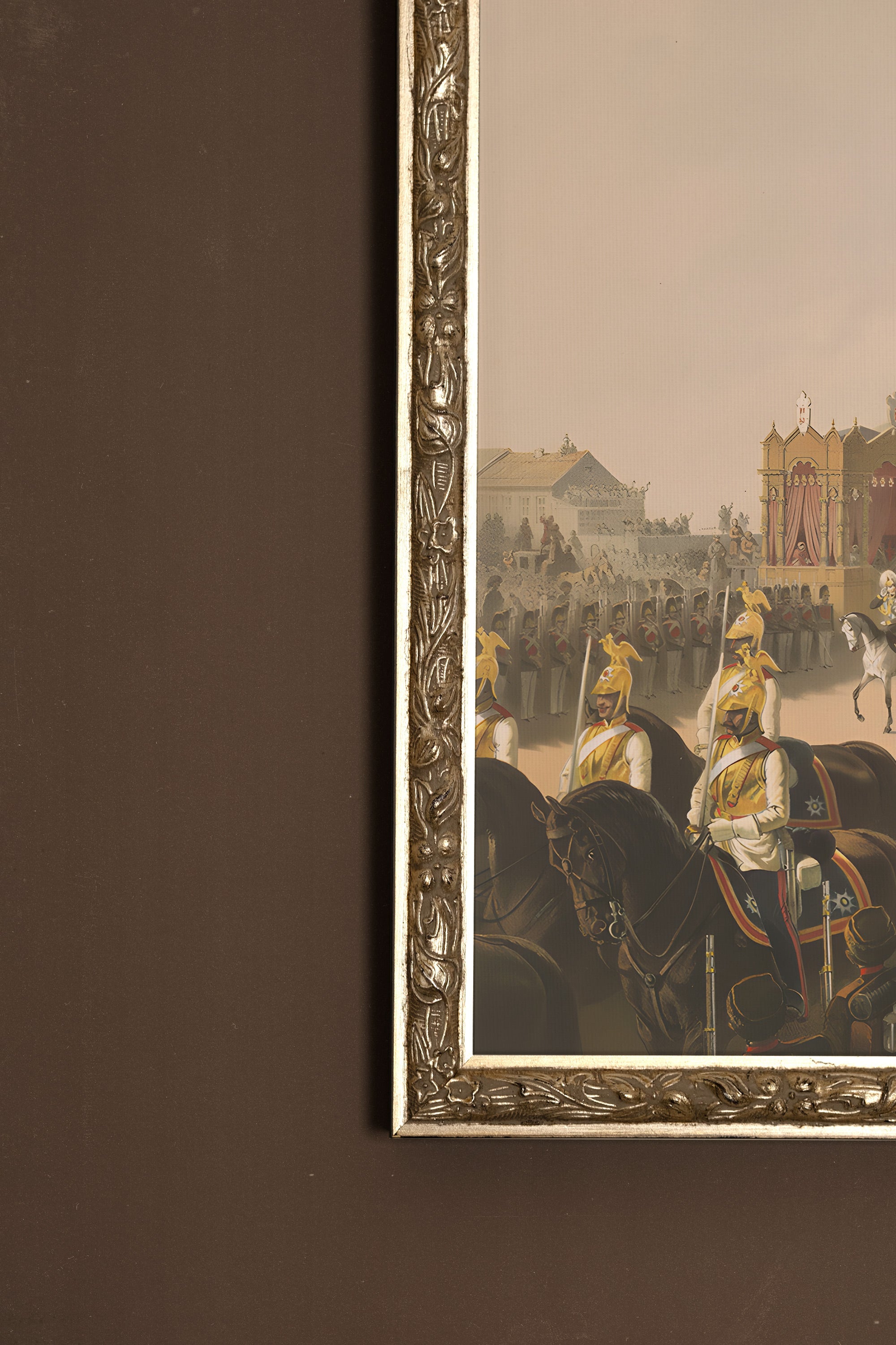 JOUR DE GLOIRE, Oeuvre sur toile rigide, encadré Vintage Argent