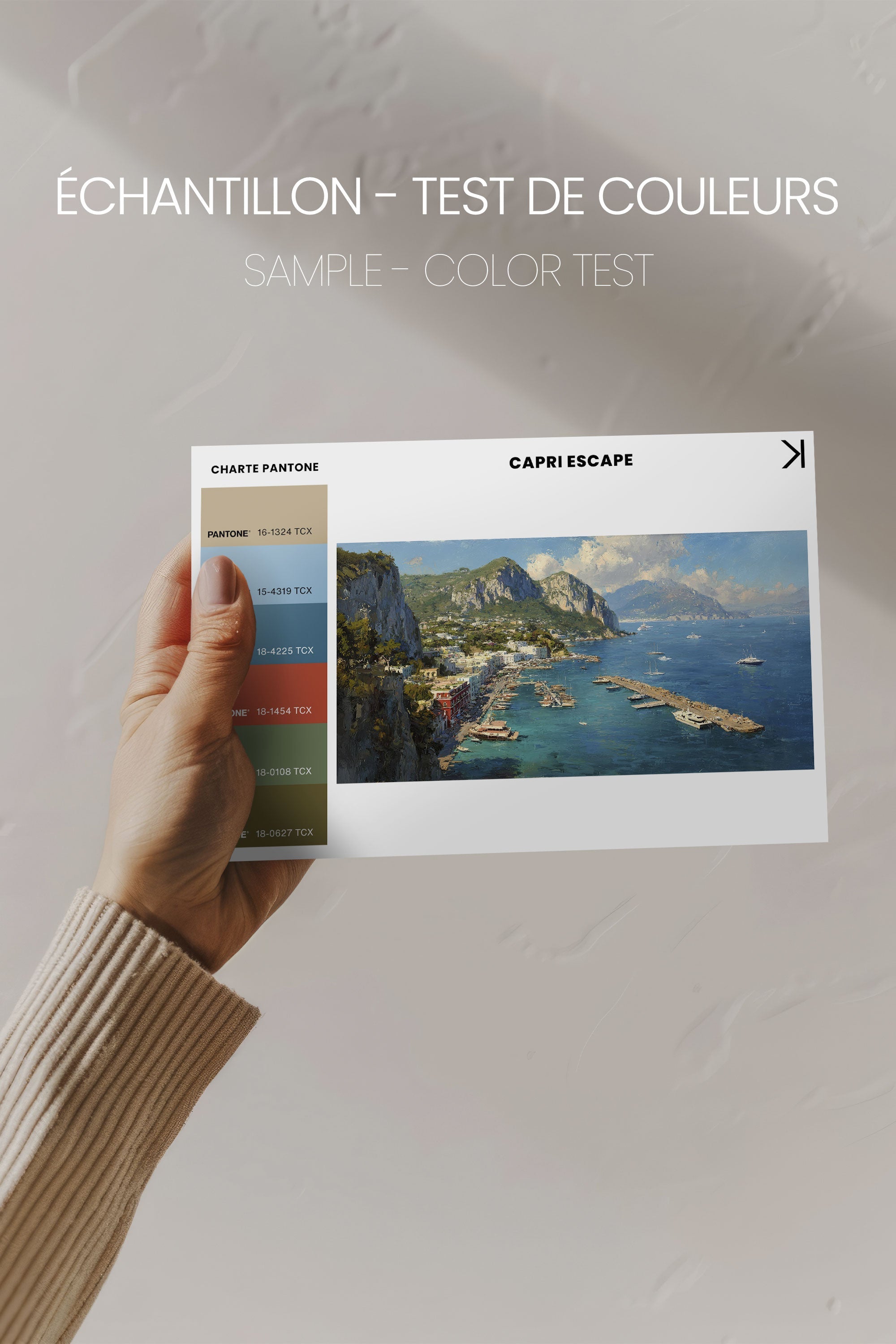 OLEKA CANVAS - CAPRI ESCAPE, Oeuvre sur toile étirée, encadré Brun Chêne