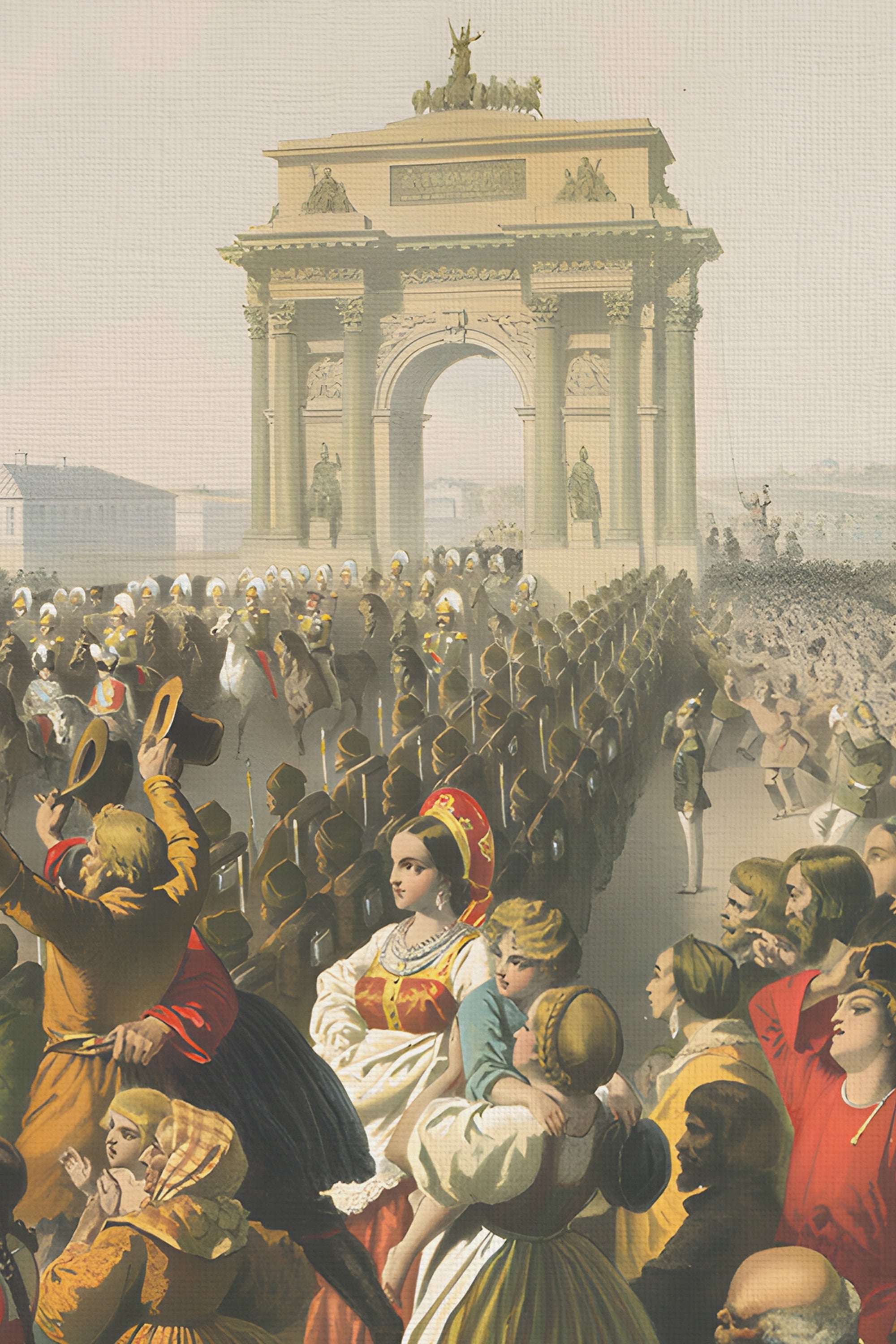 JOUR DE GLOIRE, Oeuvre sur toile rigide, encadré Vintage Argent