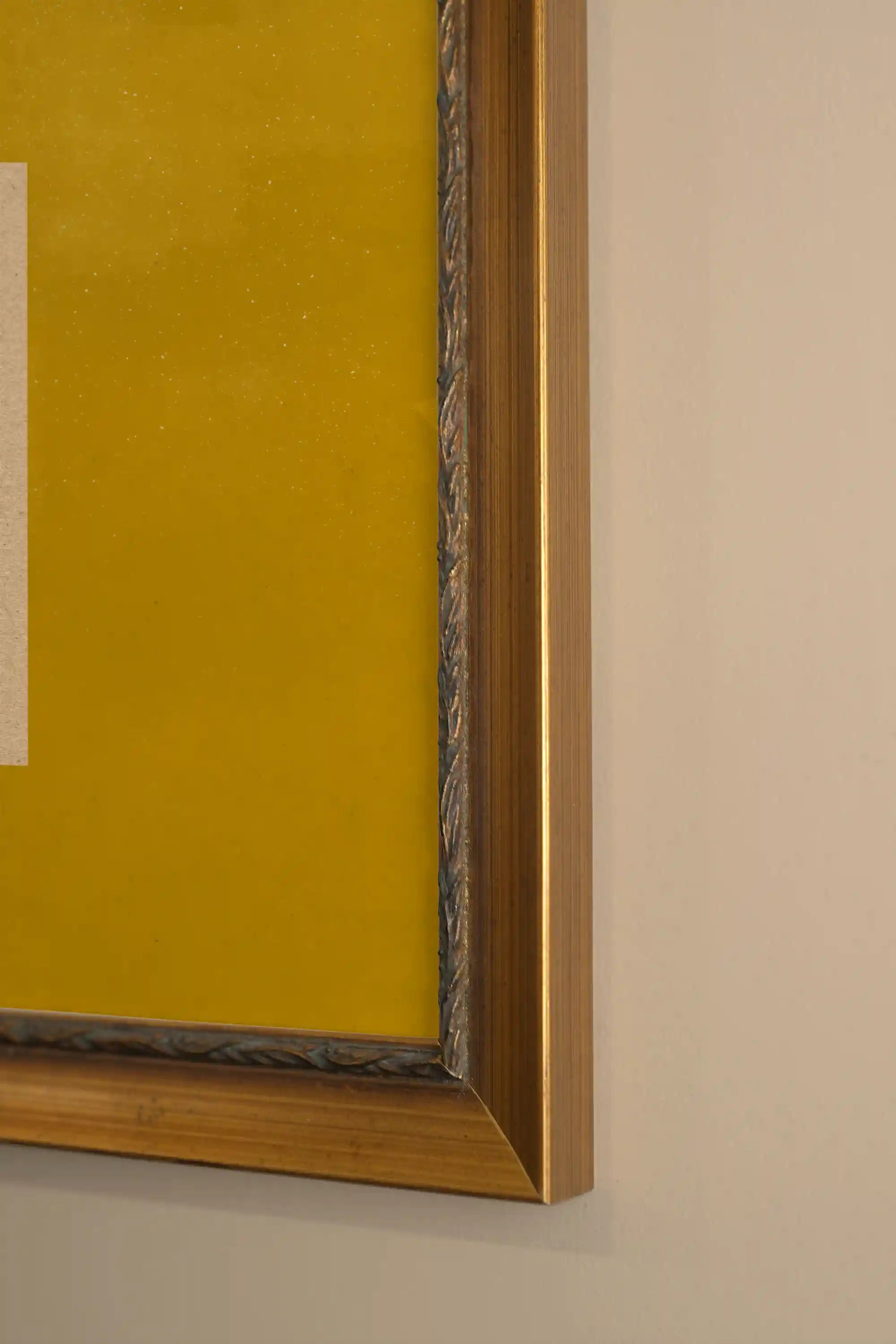 ROOTED CALM, Artwork on rigid canvas, framed Vintage Gold