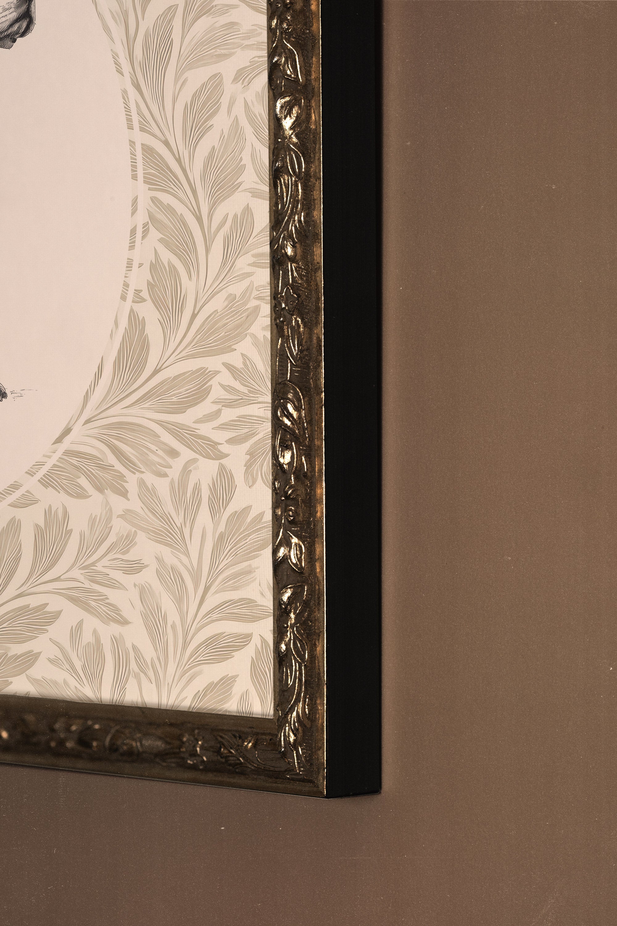 VINTAGE PUP, Artwork on rigid canvas, framed Vintage Silver