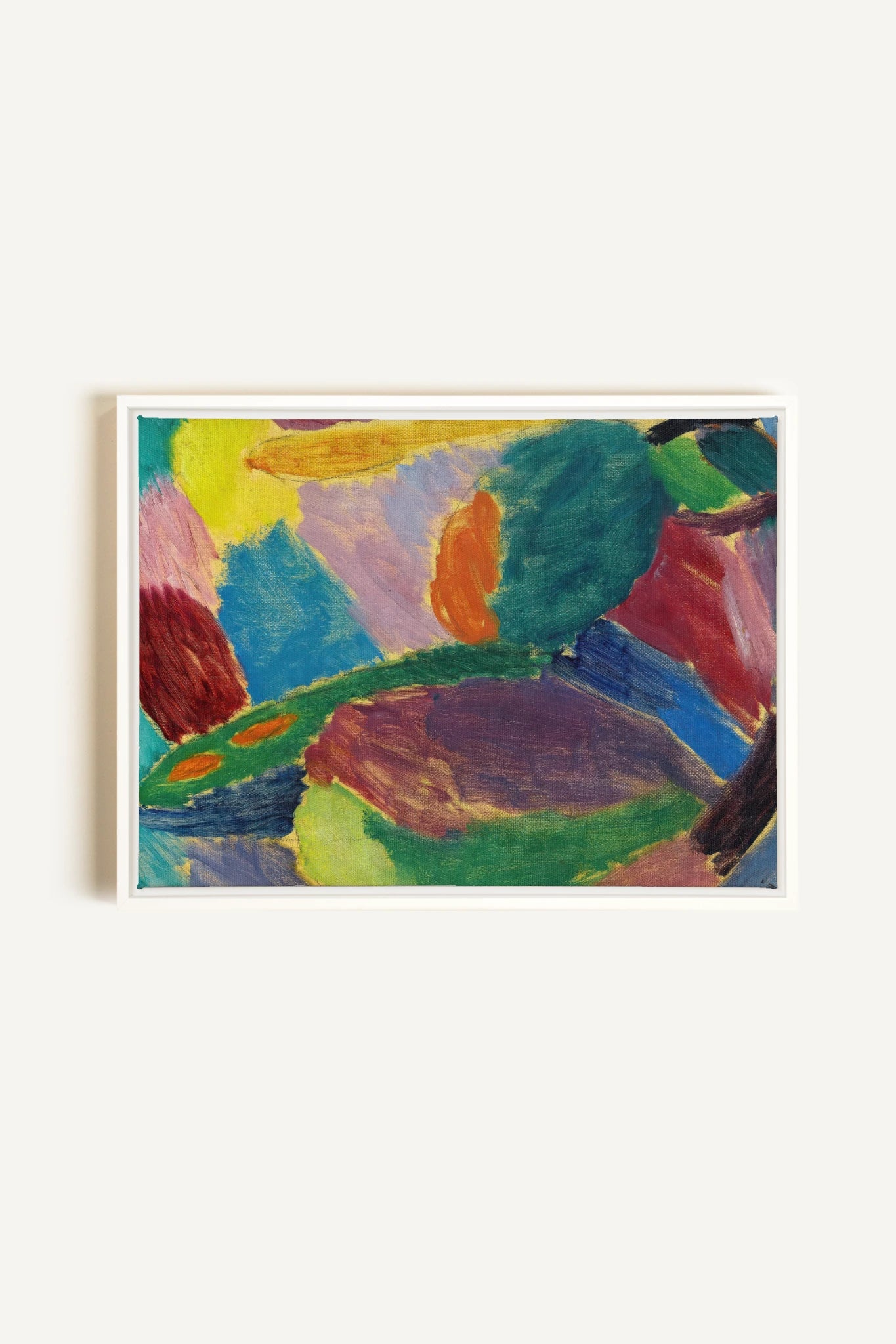 ELECTRIC BLOOM, Oeuvre sur toile étirée, encadré Blanc