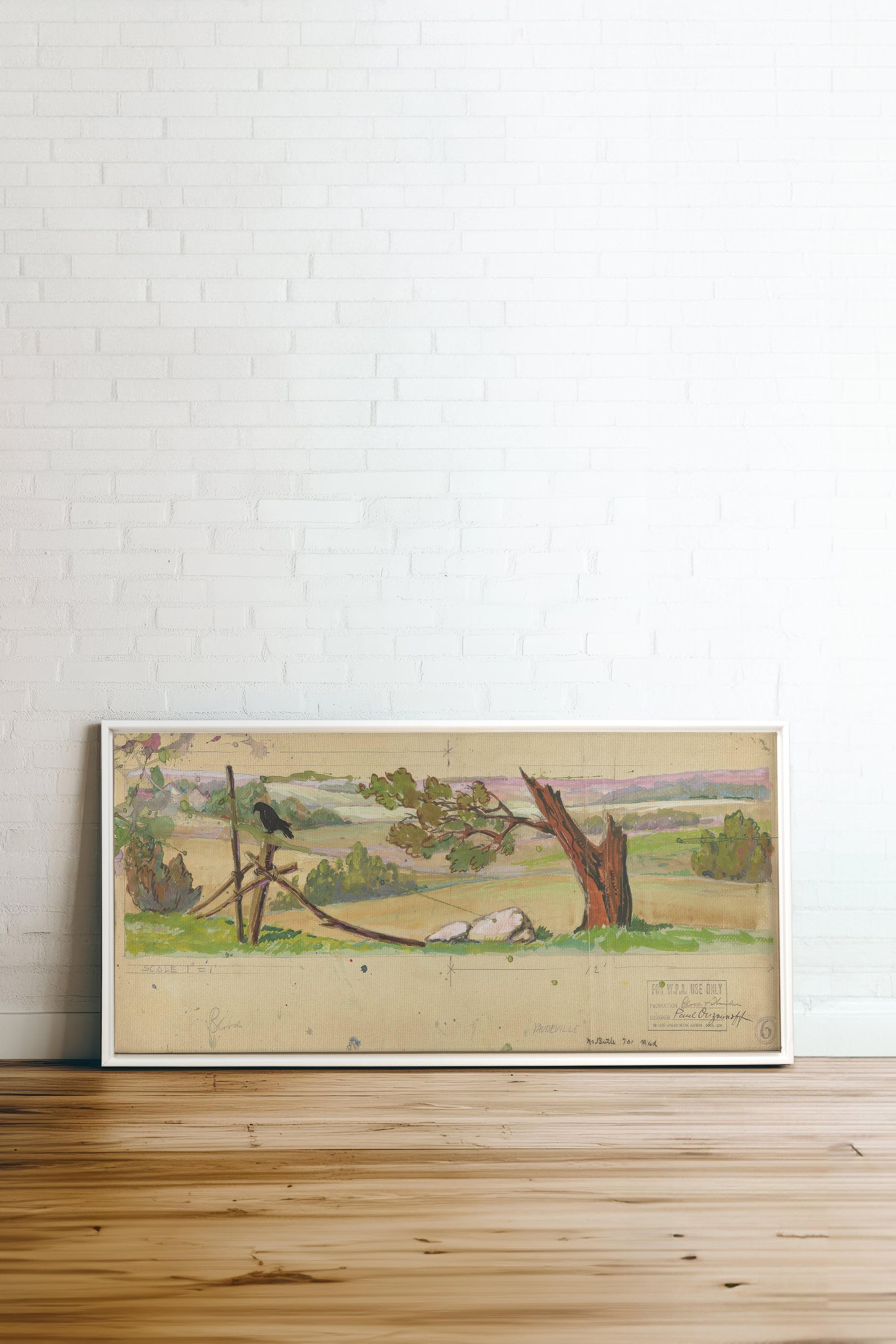 OLEKA CANVAS - HILLTONE DREAM, Oeuvre sur toile étirée, encadré Blanc