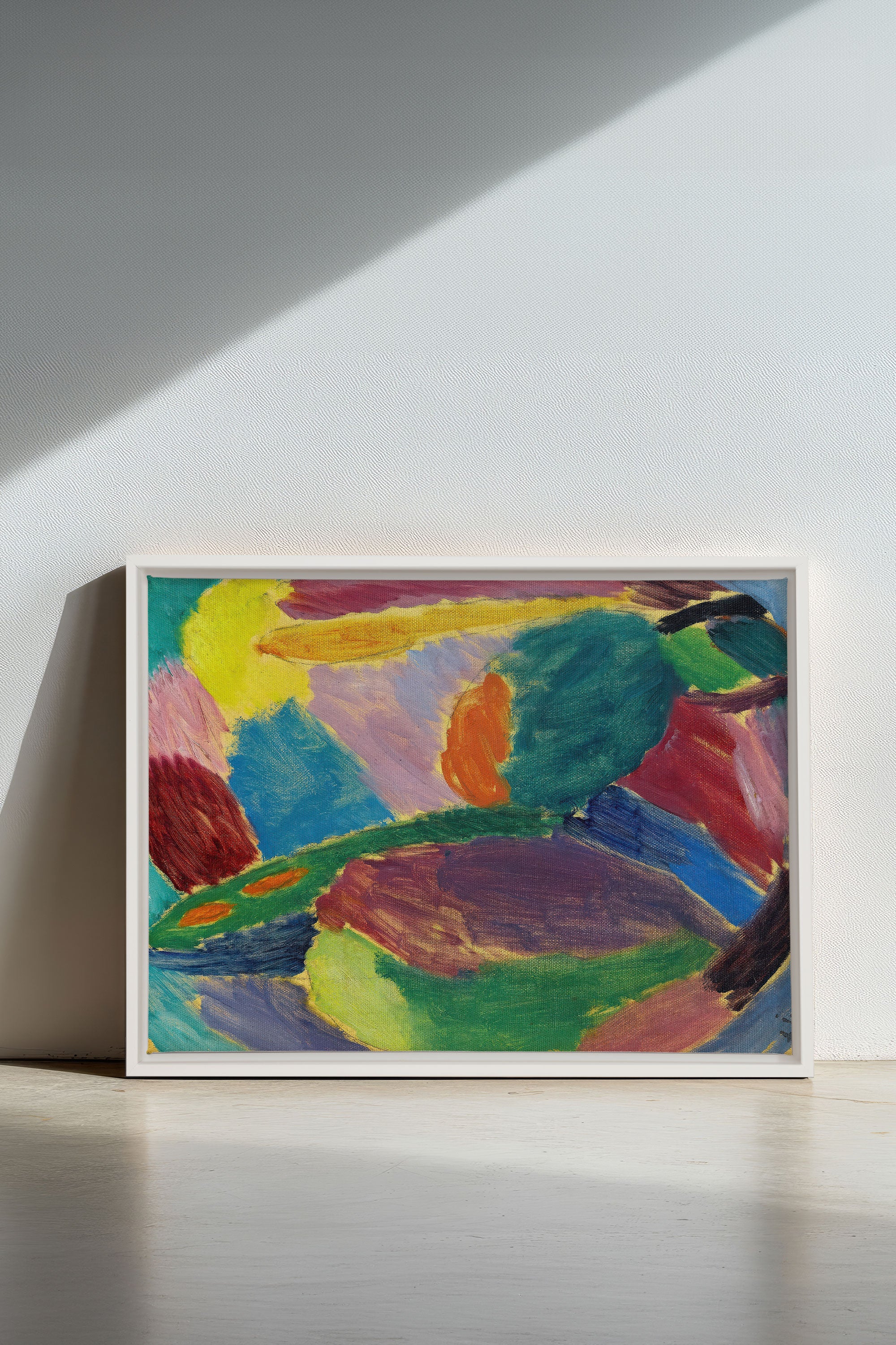 ELECTRIC BLOOM, Oeuvre sur toile étirée, encadré Blanc