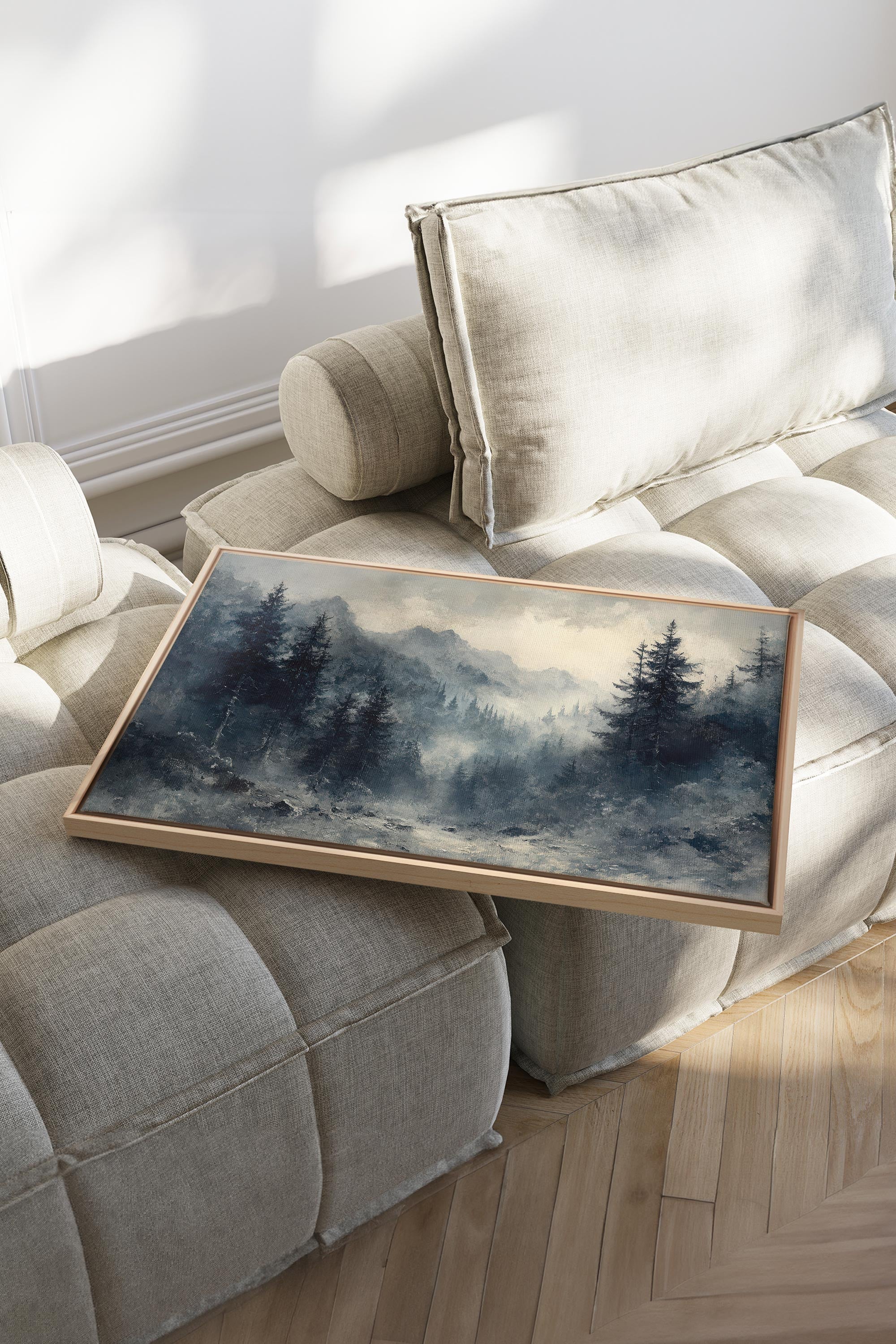 OLEKA CANVAS - MYSTIC HIGHLANDS, Oeuvre sur toile étirée, encadré Naturel Clair