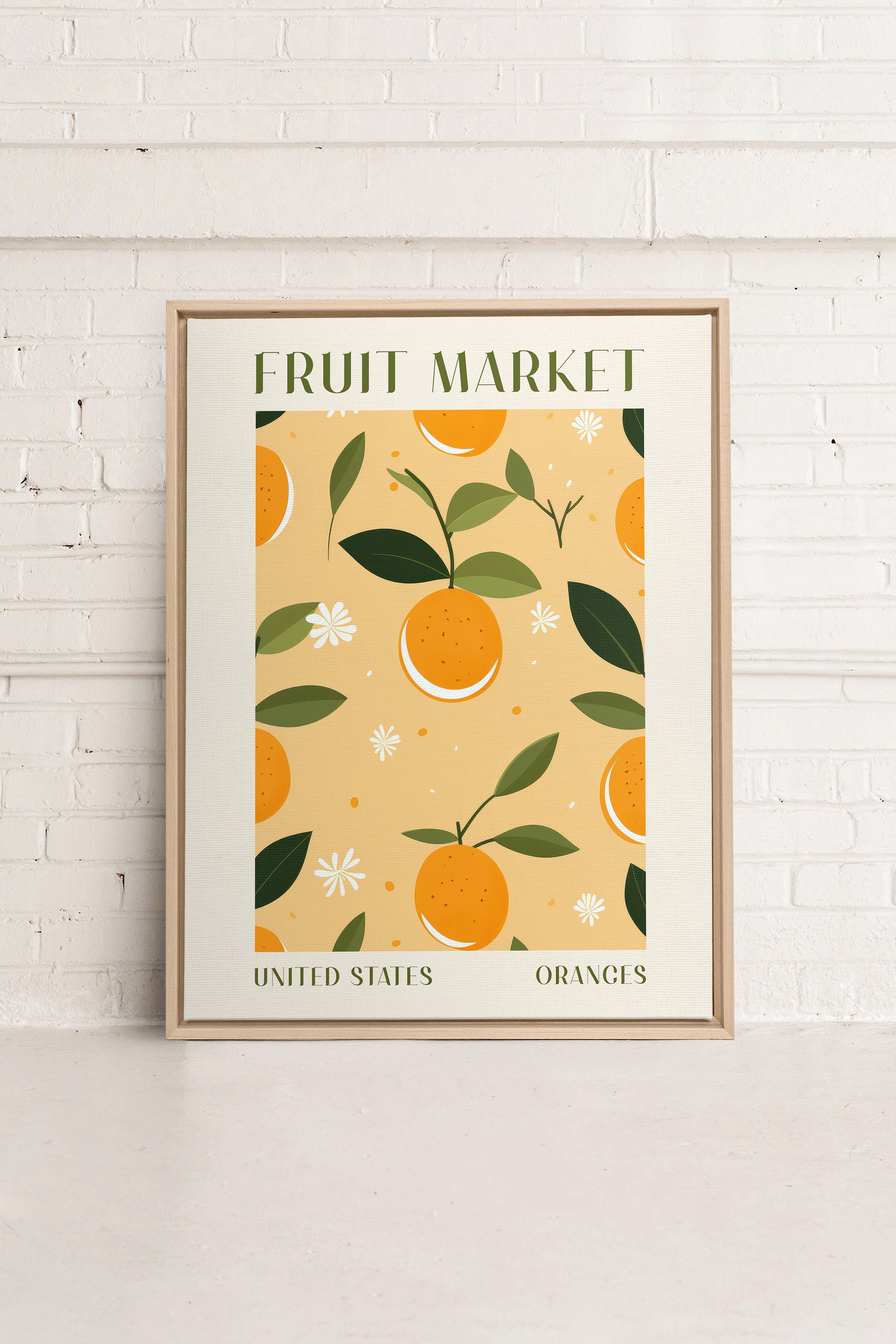 ORANGE TANGO, Artwork on stretched canvas, framed Natural Light