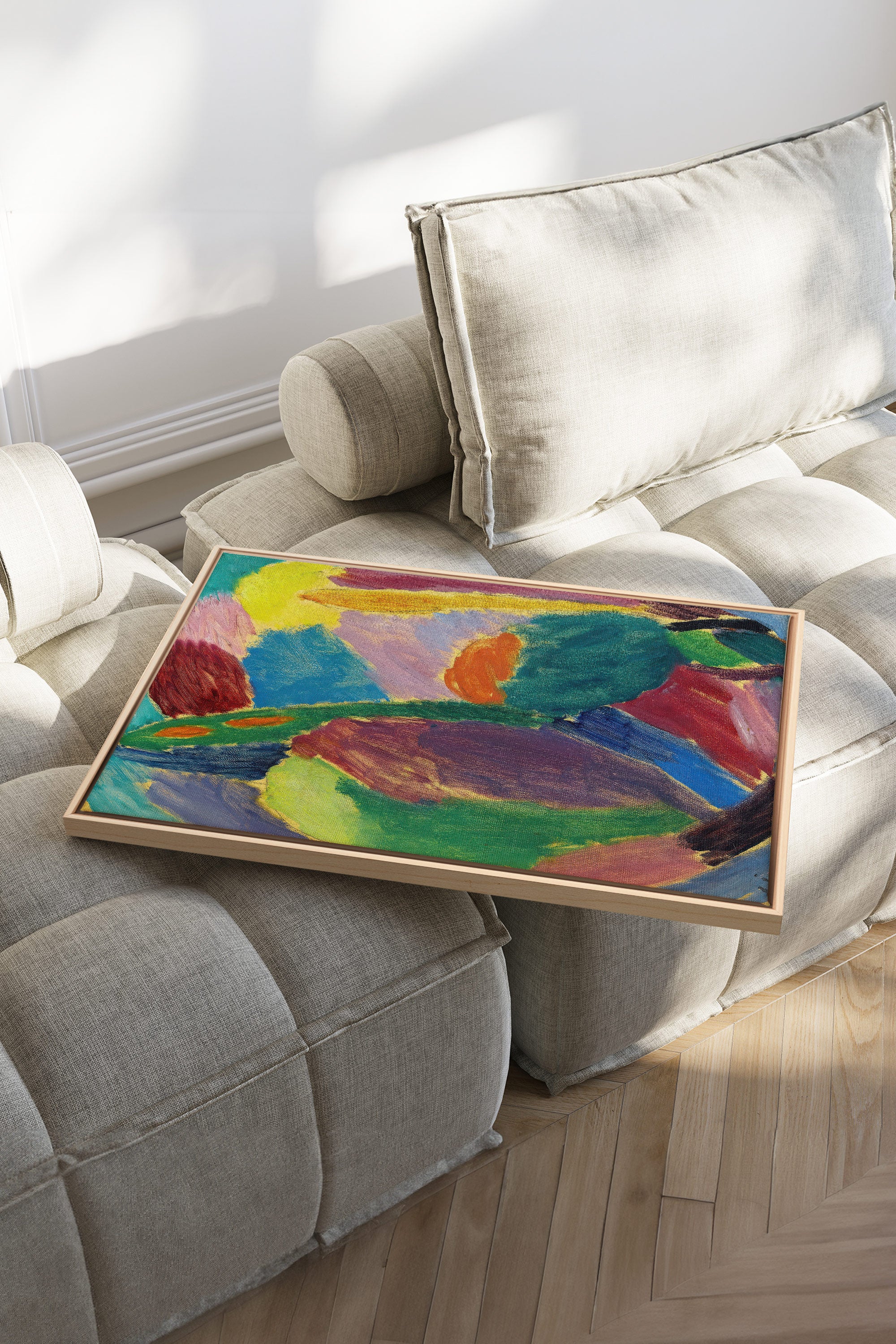 ELECTRIC BLOOM, Artwork on stretched canvas, framed Natural Light
