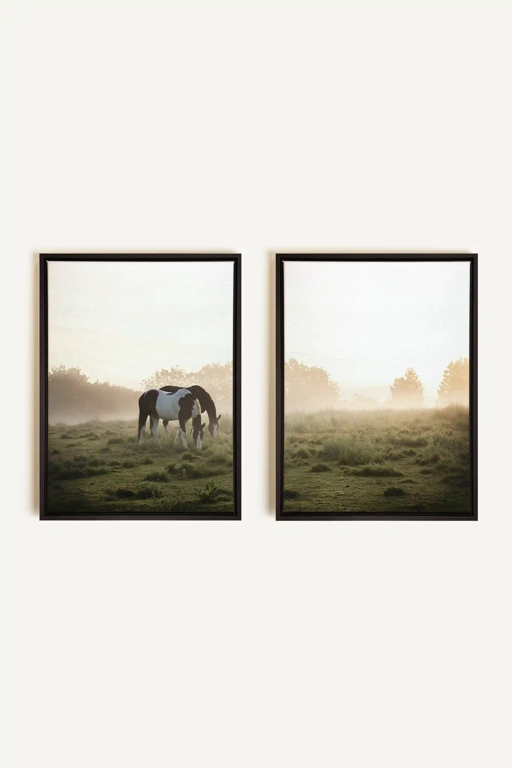 TIMELESS BEAUTY DUO, 2 Works on stretched canvas, black framed