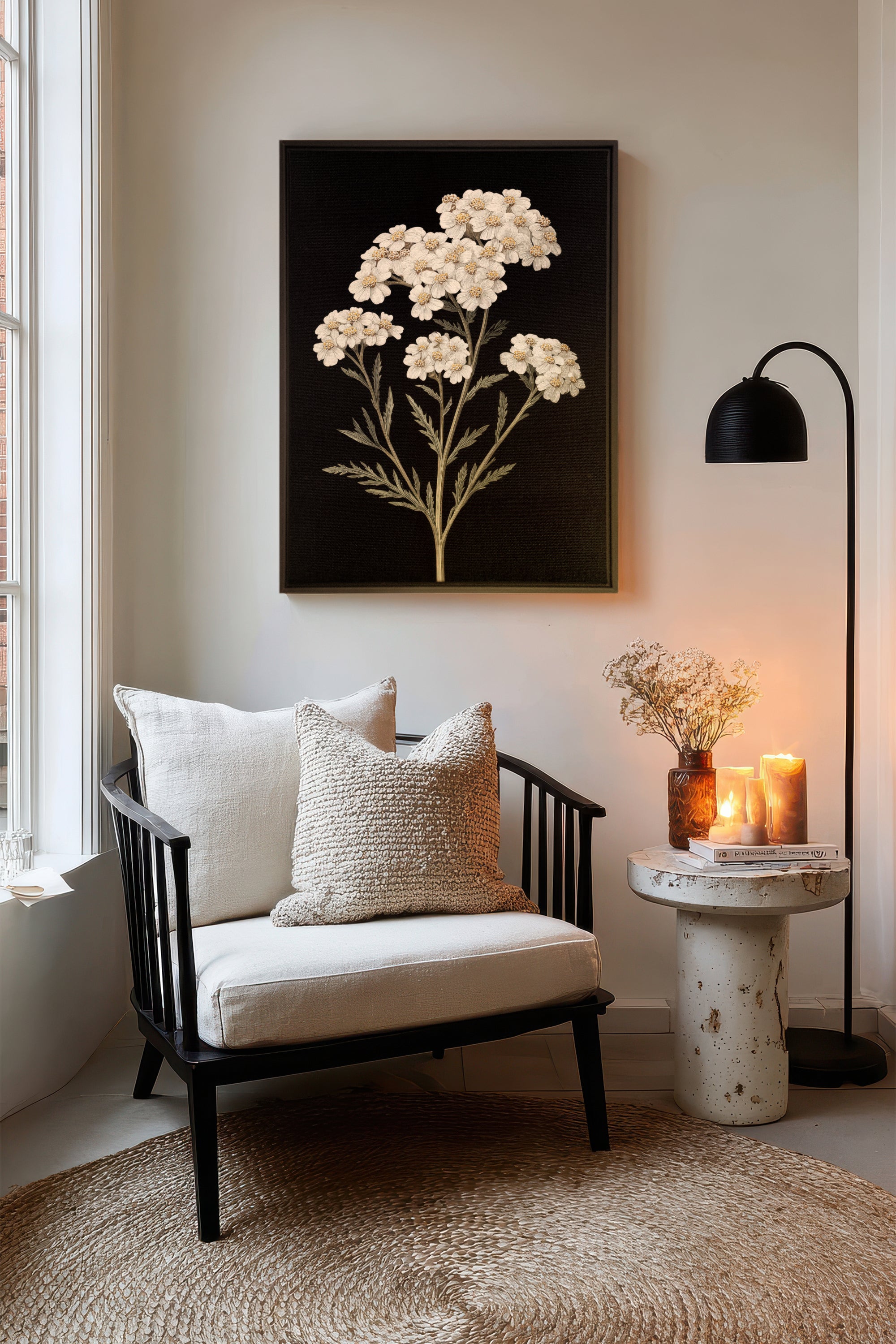 NATURAL GRACE, Work on stretched canvas, framed Black