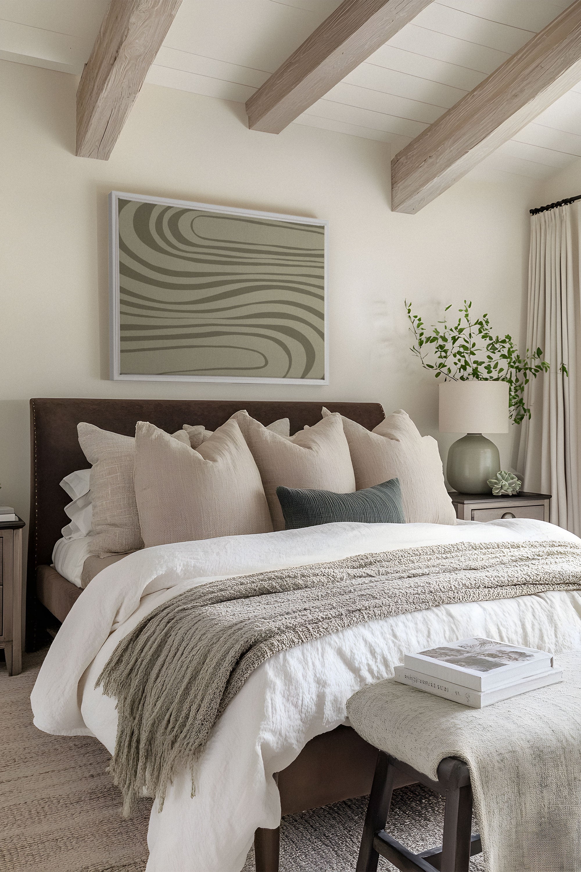 OLEKA CANVAS - STREAMLINES, Oeuvre sur toile étirée, encadré Blanc