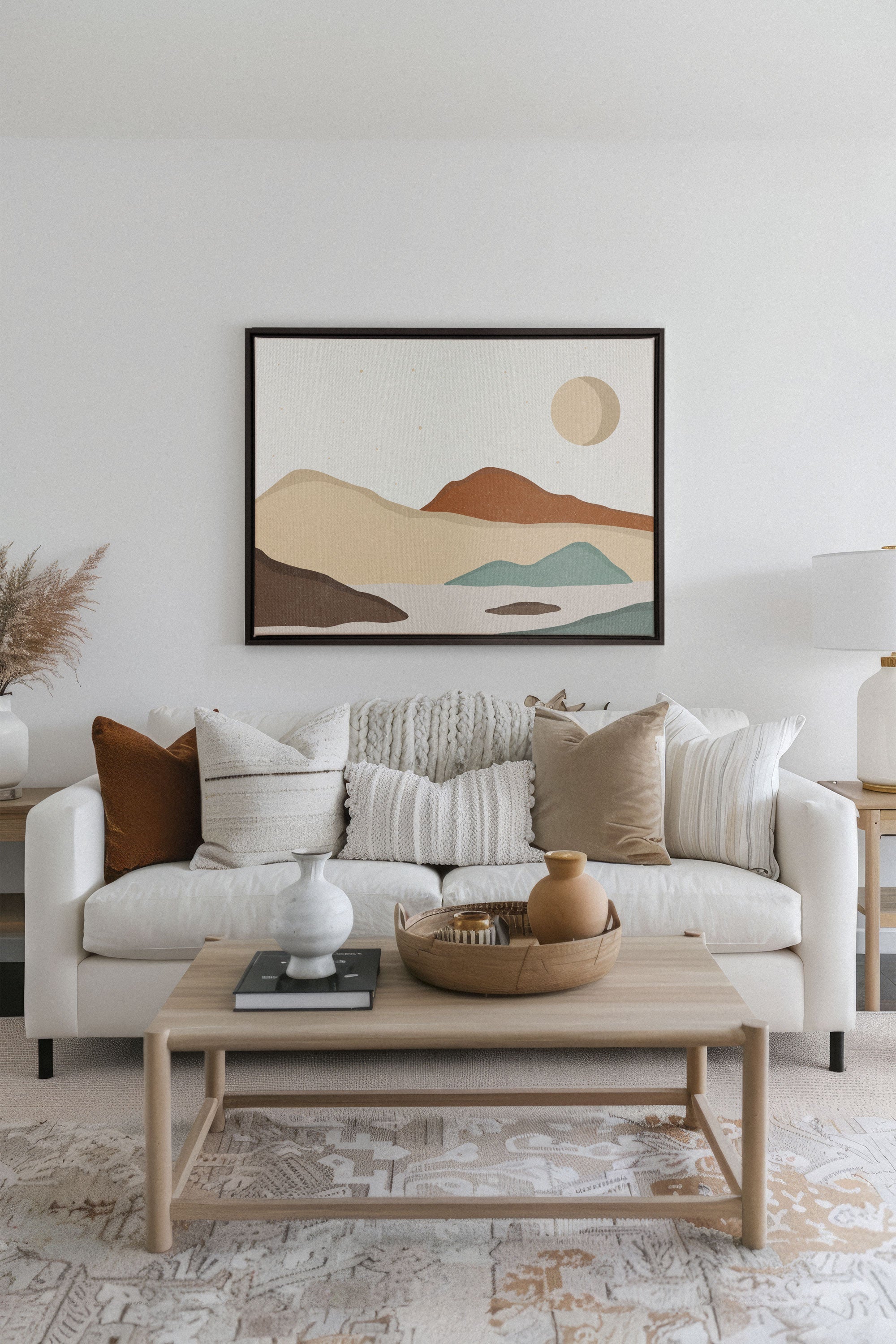 OLEKA CANVAS - SAND & SKY, Oeuvre sur toile étirée, encadré Noir