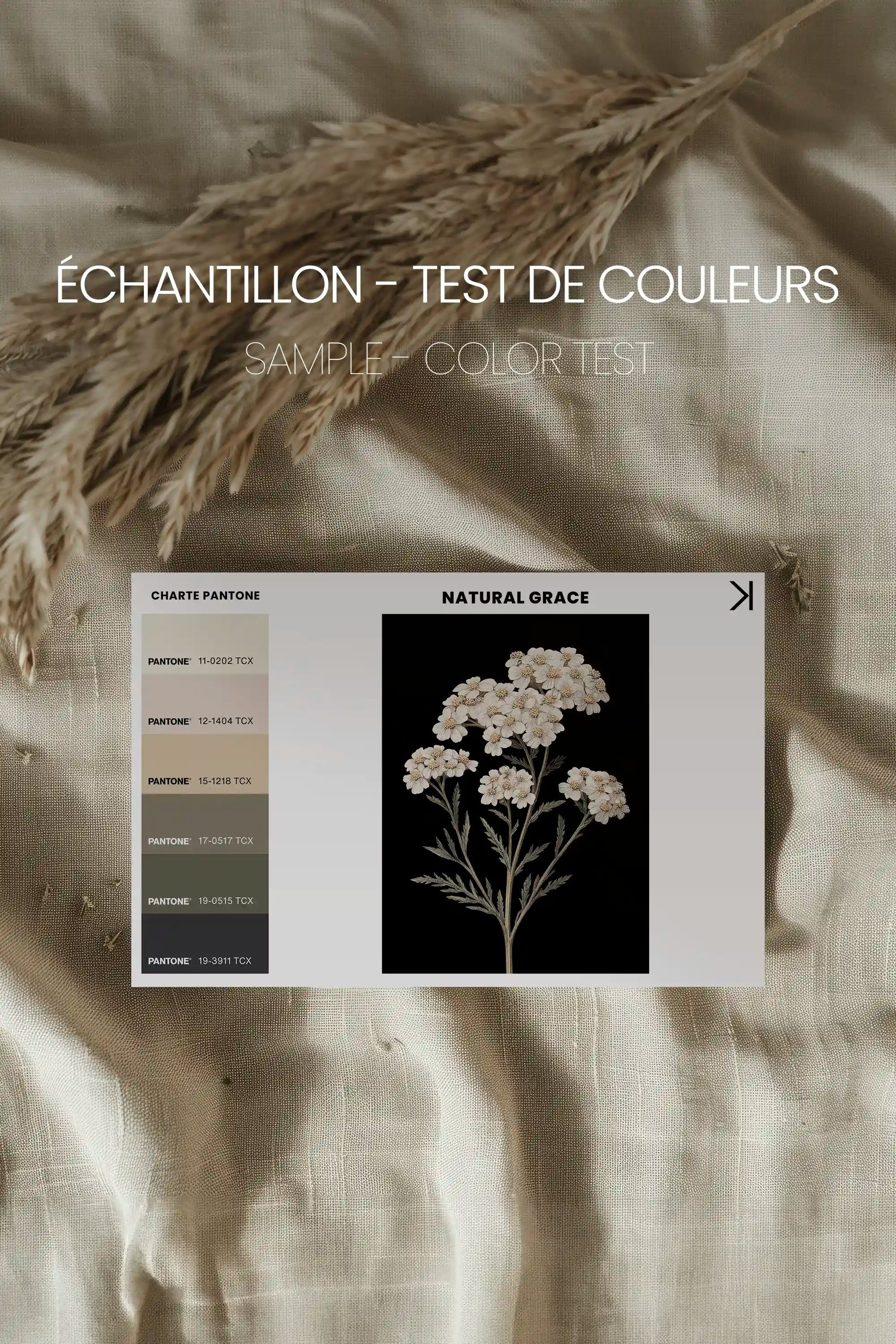 NATURAL GRACE, Oeuvre sur toile étirée, encadré Blanc