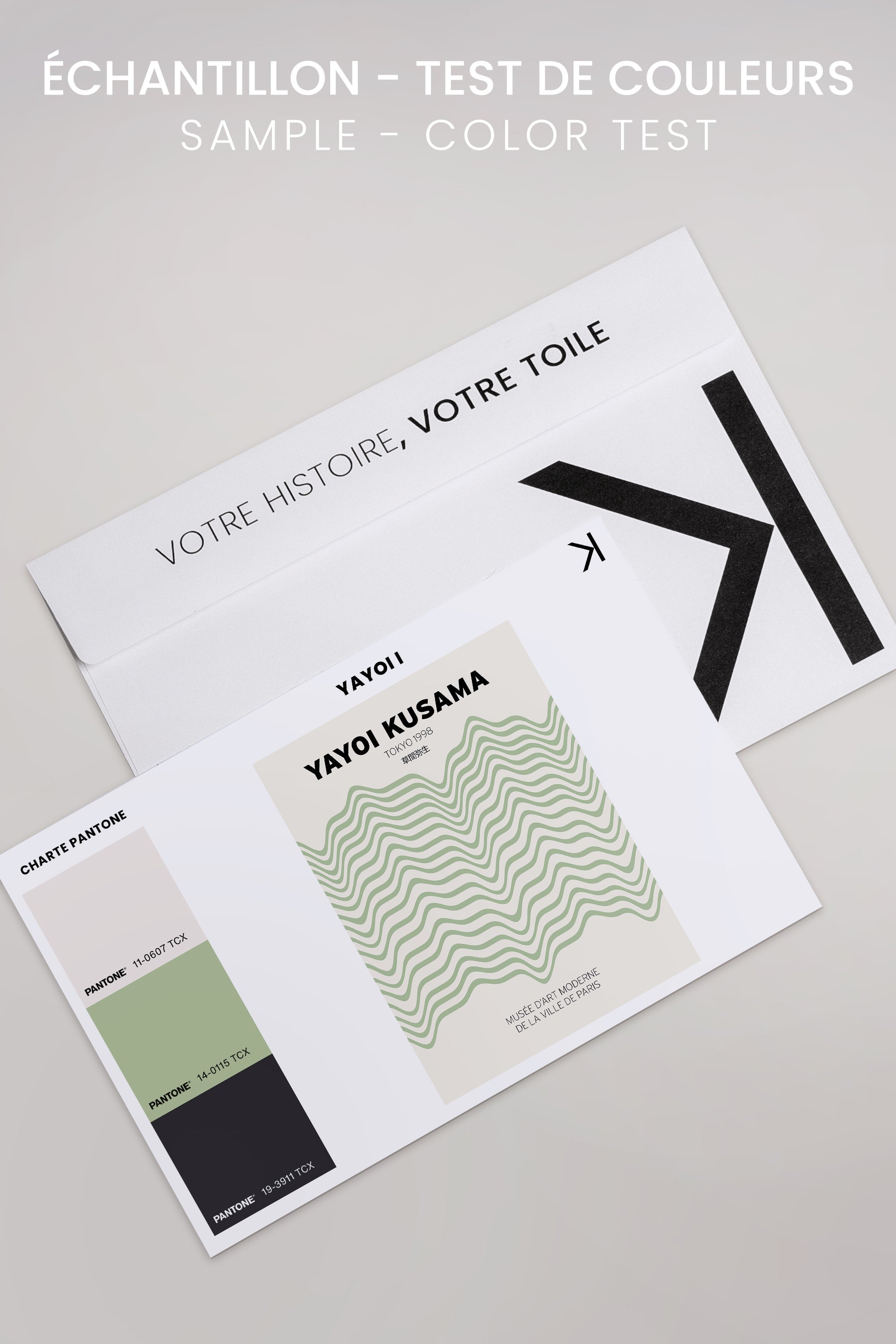 OLEKA CANVAS - YAYOI I, Oeuvre sur toile étirée, encadré Brun Noyer