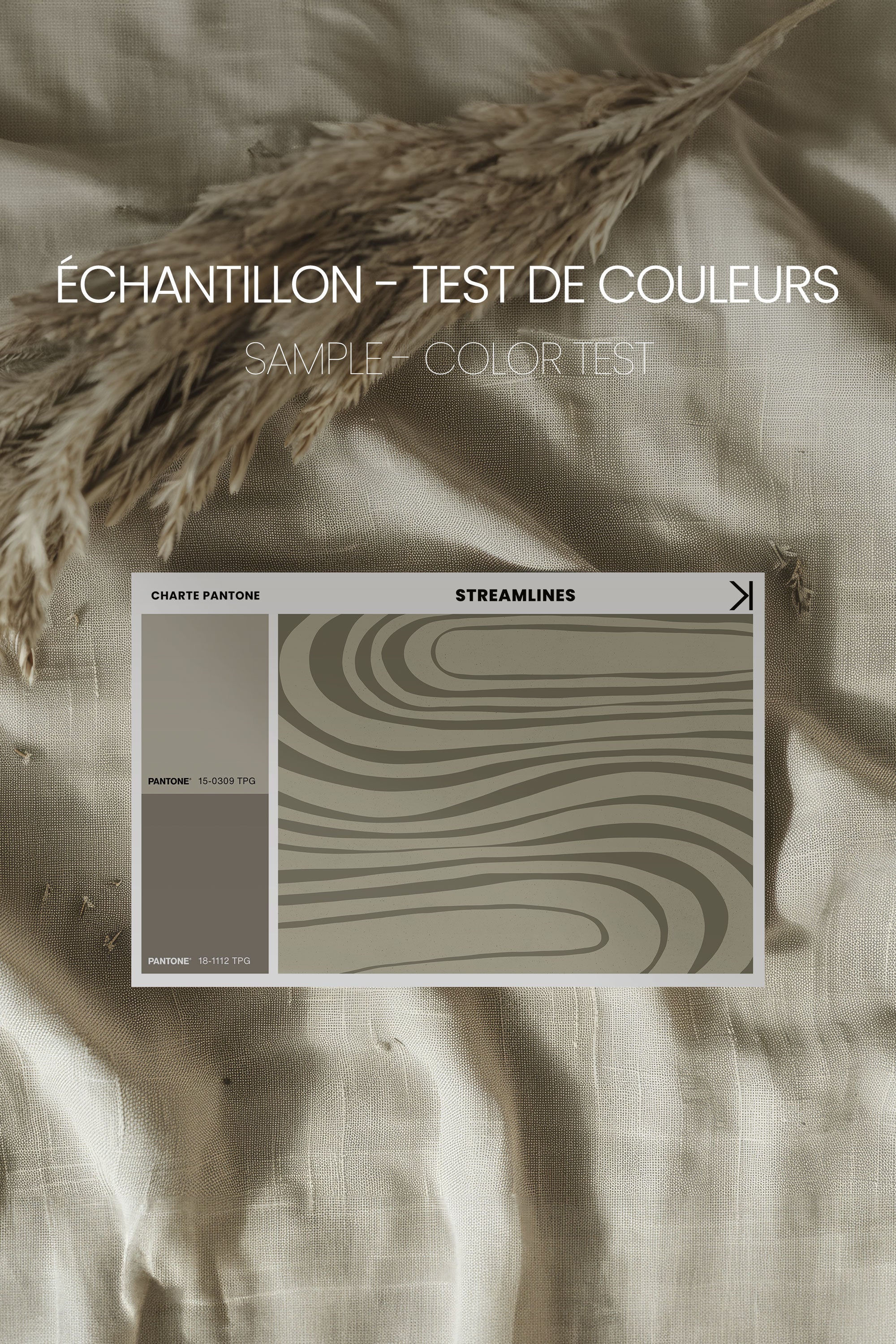 OLEKA CANVAS - STREAMLINES, Oeuvre sur toile étirée, encadré Brun Noyer