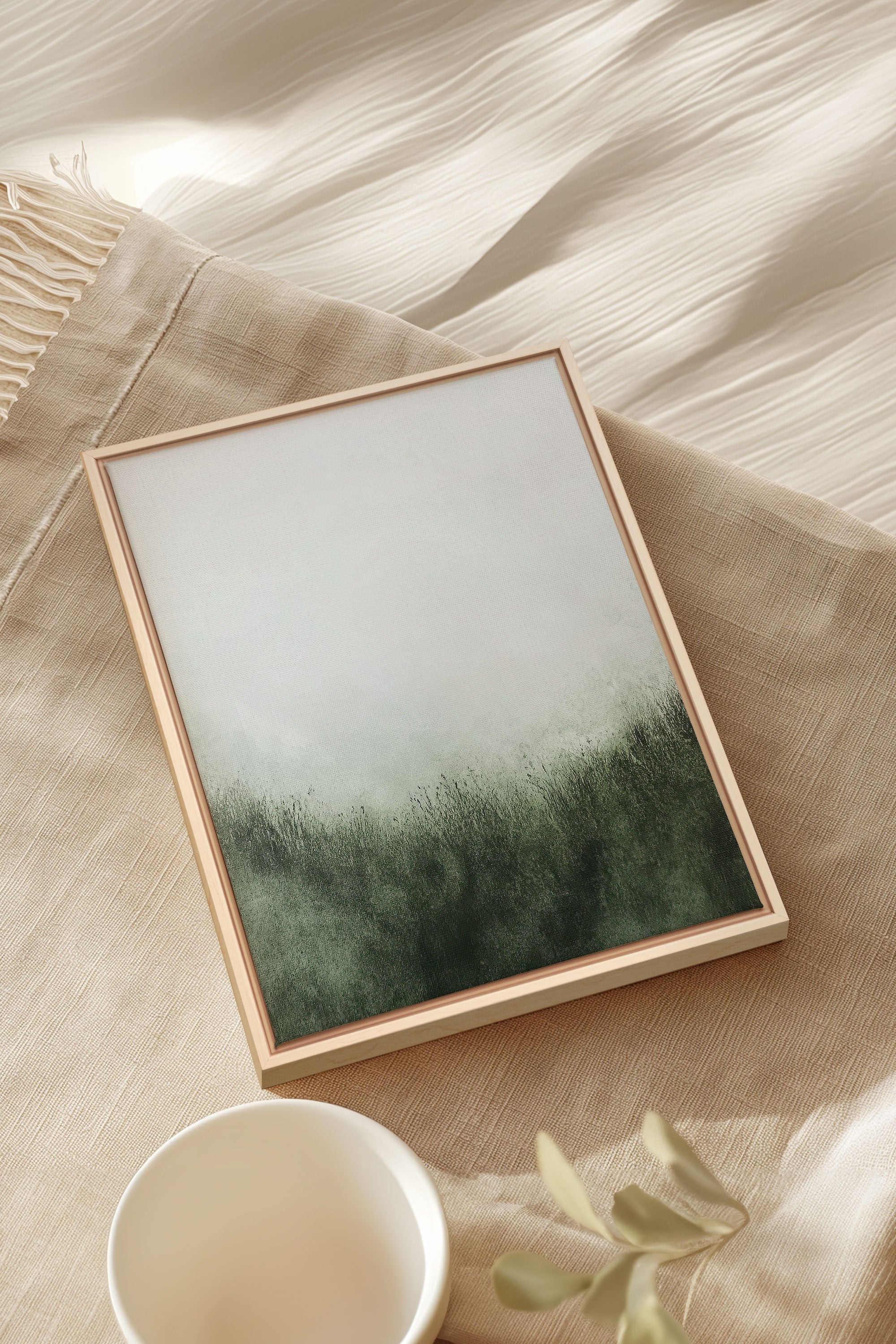 OLEKA CANVAS - FOREST HAZE, Oeuvre sur toile étirée, encadré Naturel Clair