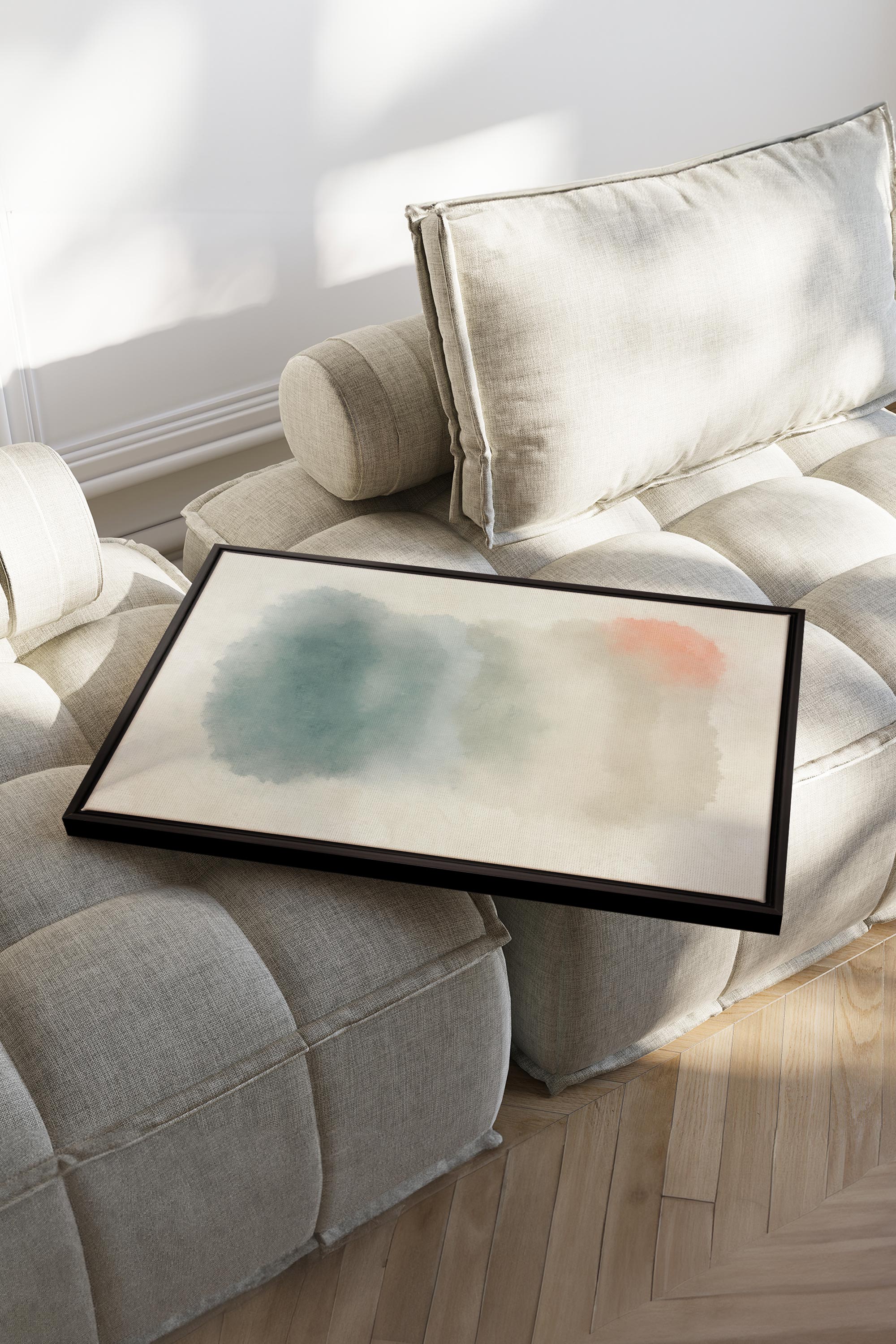 OLEKA CANVAS - AURORA SHADES, Oeuvre sur toile étirée, encadré Noir