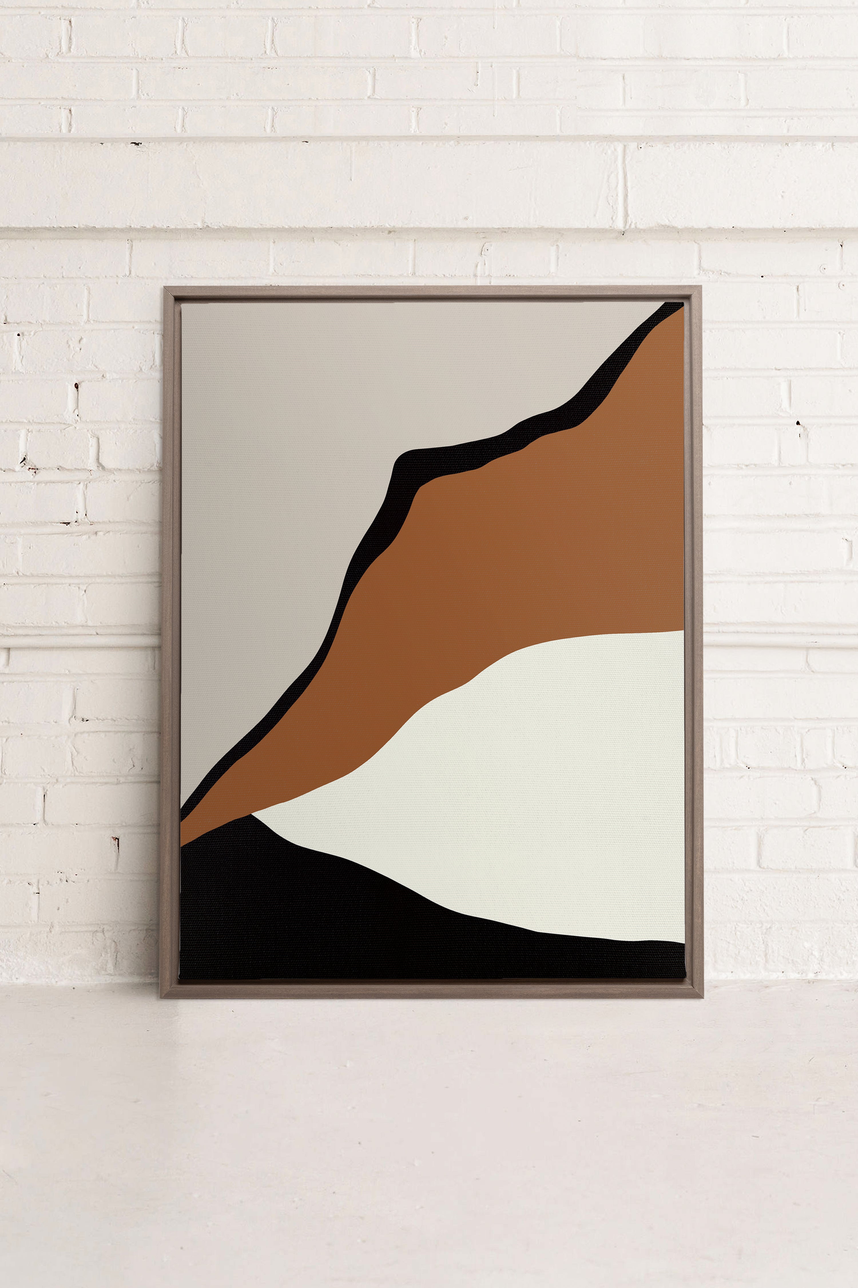 OLEKA CANVAS - PALETTE ÉBÈNE, Oeuvre sur toile étirée, encadré Brun Chêne