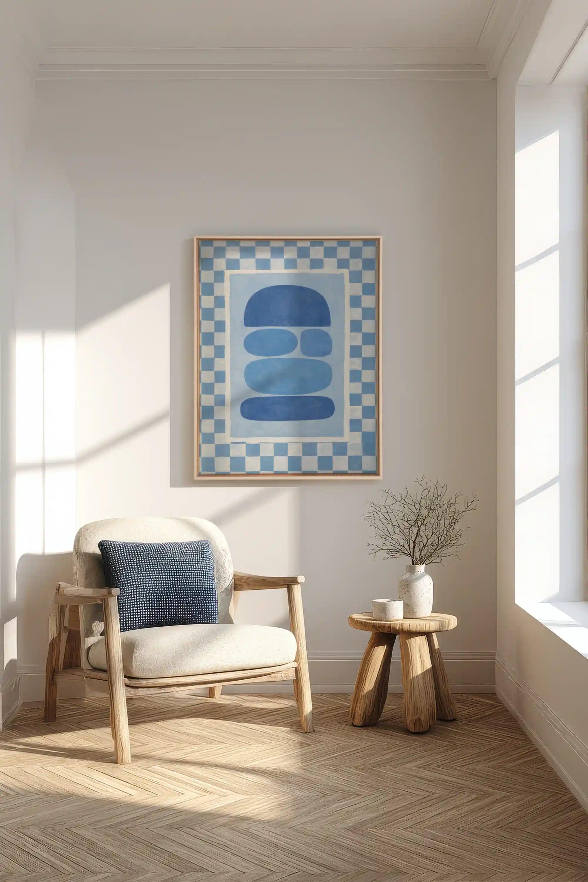 SKYBOARD, Work on stretched canvas, framed Natural Clai