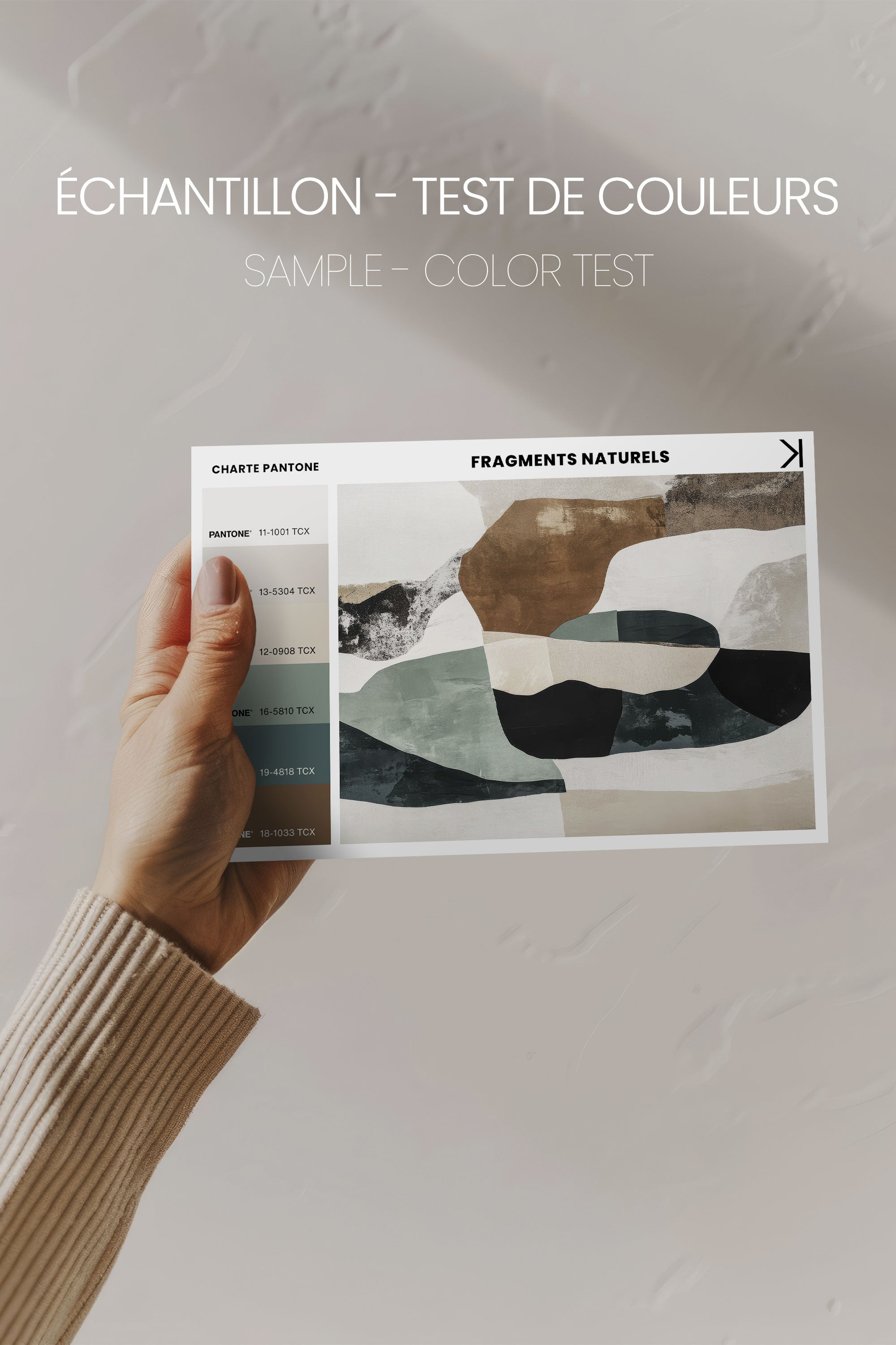 OLEKA CANVAS - FRAGMENTS NATURELS, Oeuvre sur toile étirée, encadré Blanc