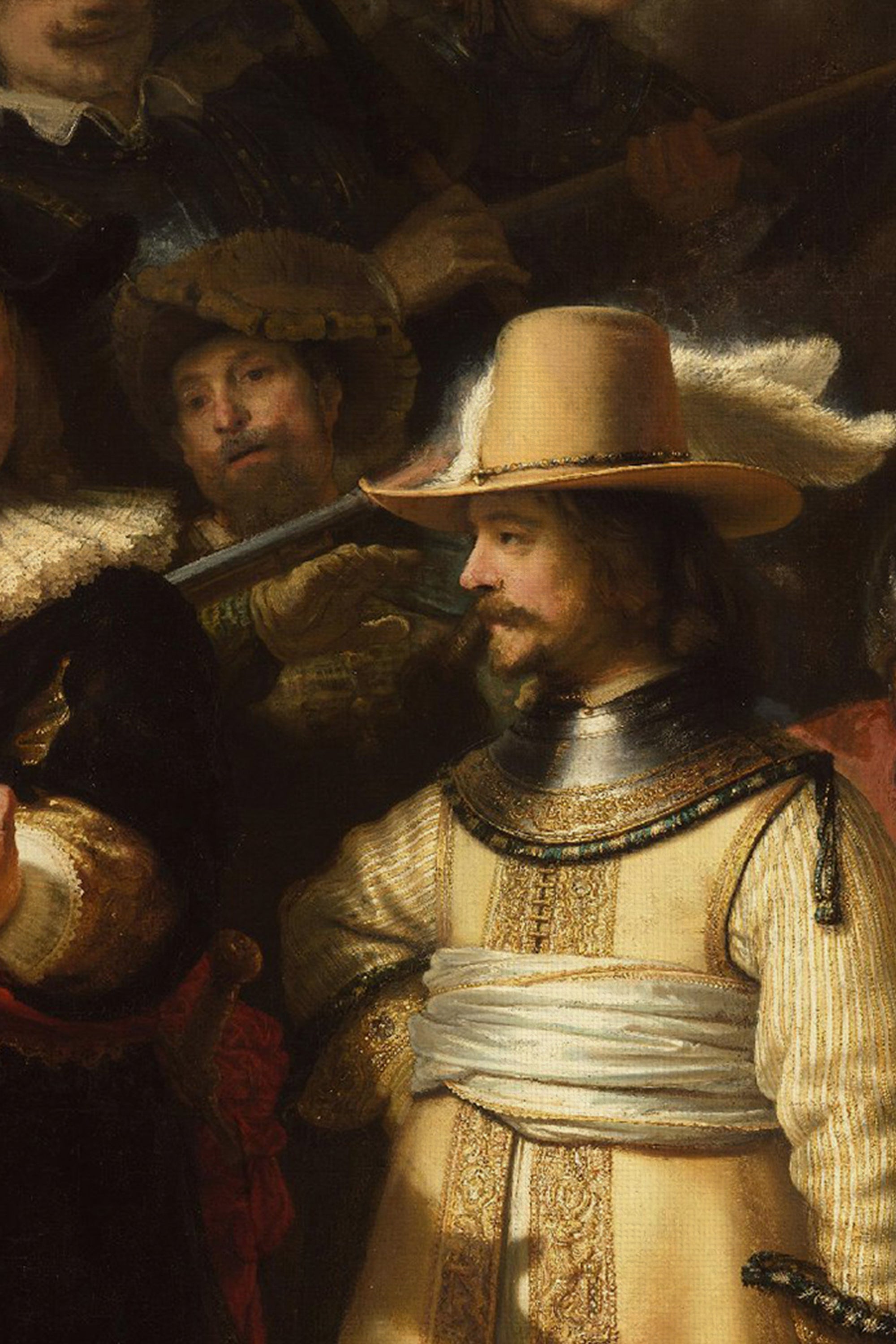 LA RONDE DE NUIT, Oeuvre sur toile rigide, encadré Vintage Bronze