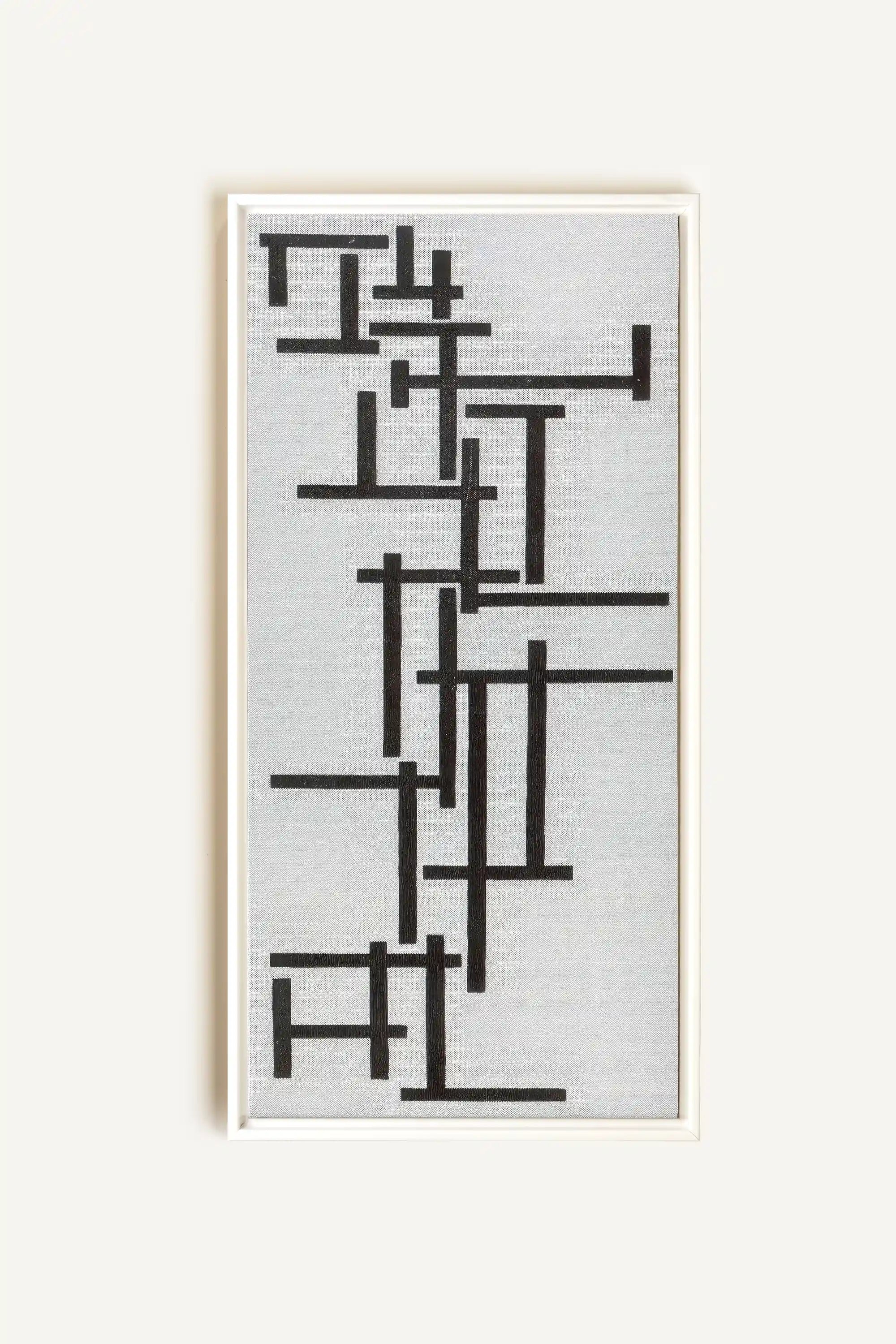 NOIR CONSCIENT, Oeuvre sur toile étirée, encadré Blanc