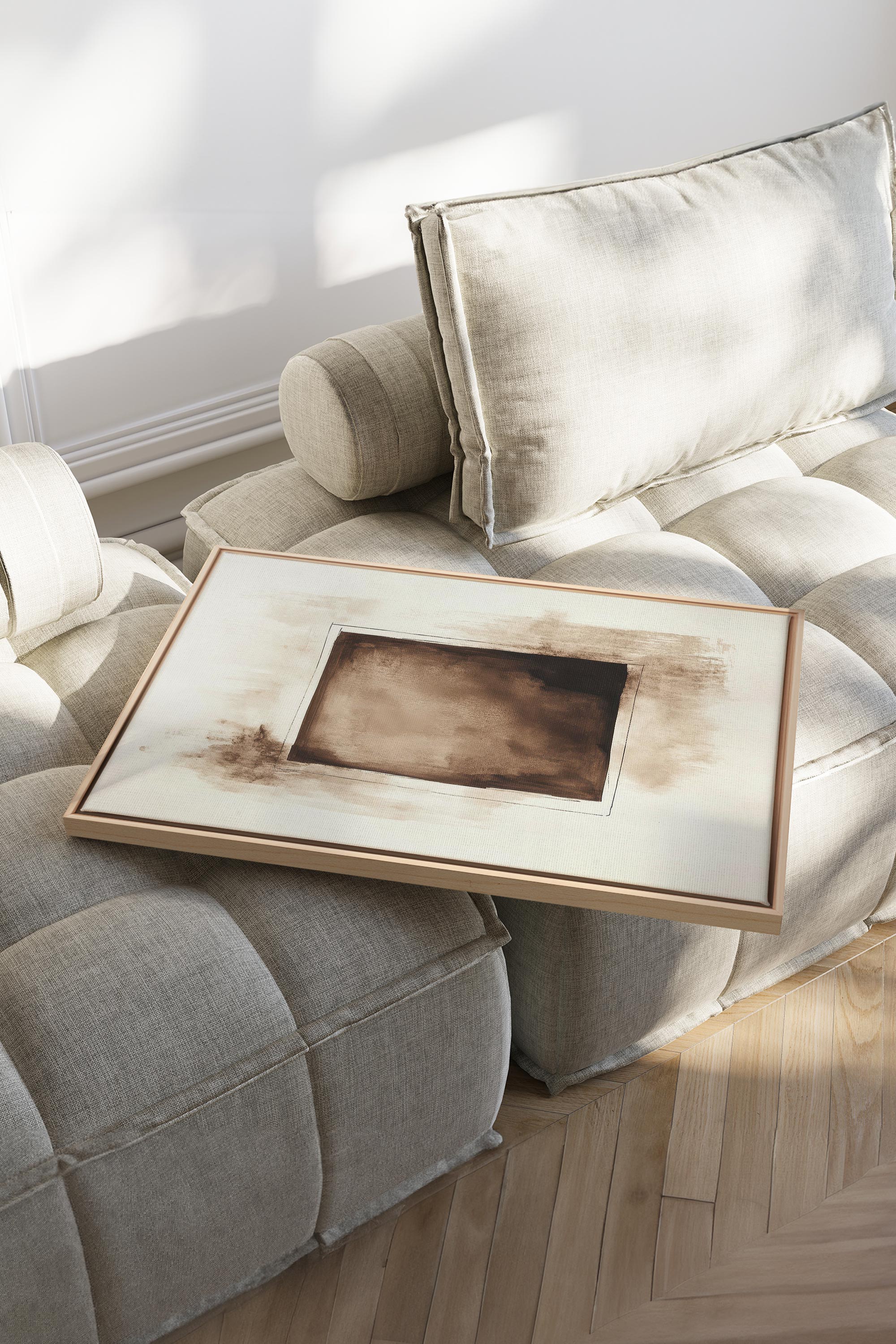 OLEKA CANVAS - WINDOW TO THE PAST, Oeuvre sur toile étirée, encadré Naturel Clair