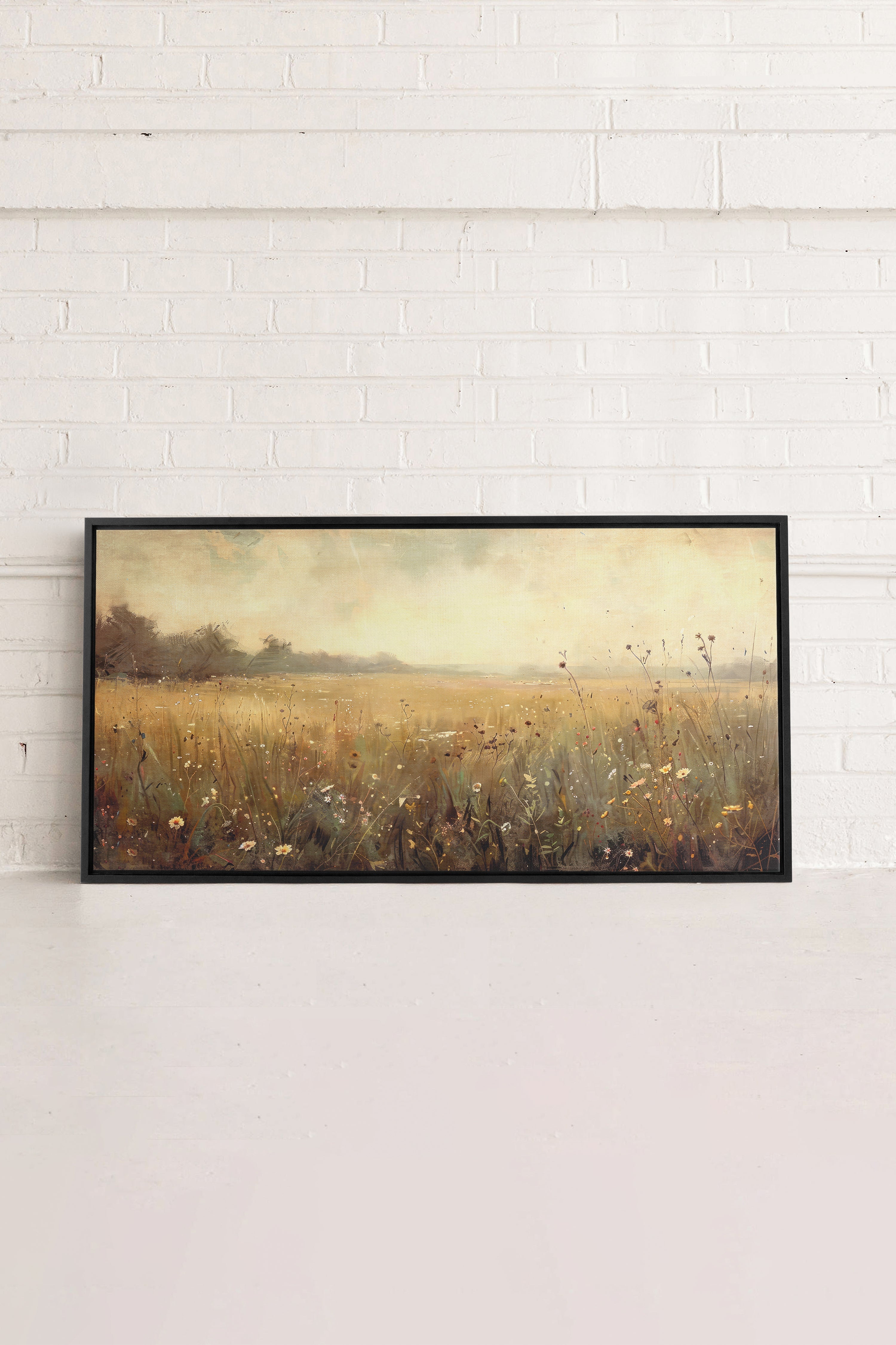 OLEKA CANVAS - Greenscape, Oeuvre sur toile étirée, encadré Noir