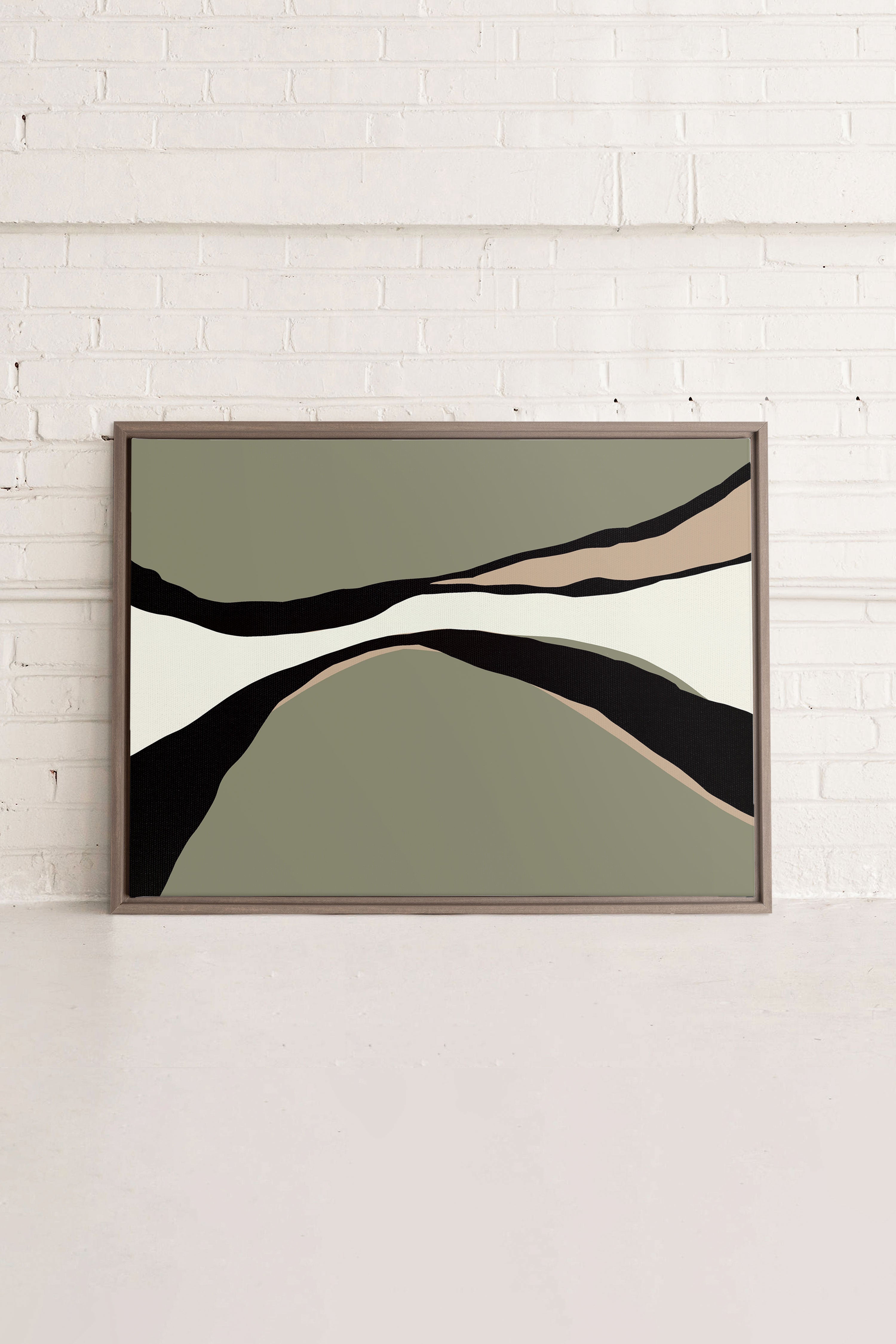 OLEKA CANVAS - CAMO MODERNE, Oeuvre sur toile étirée, encadré Brun Chêne