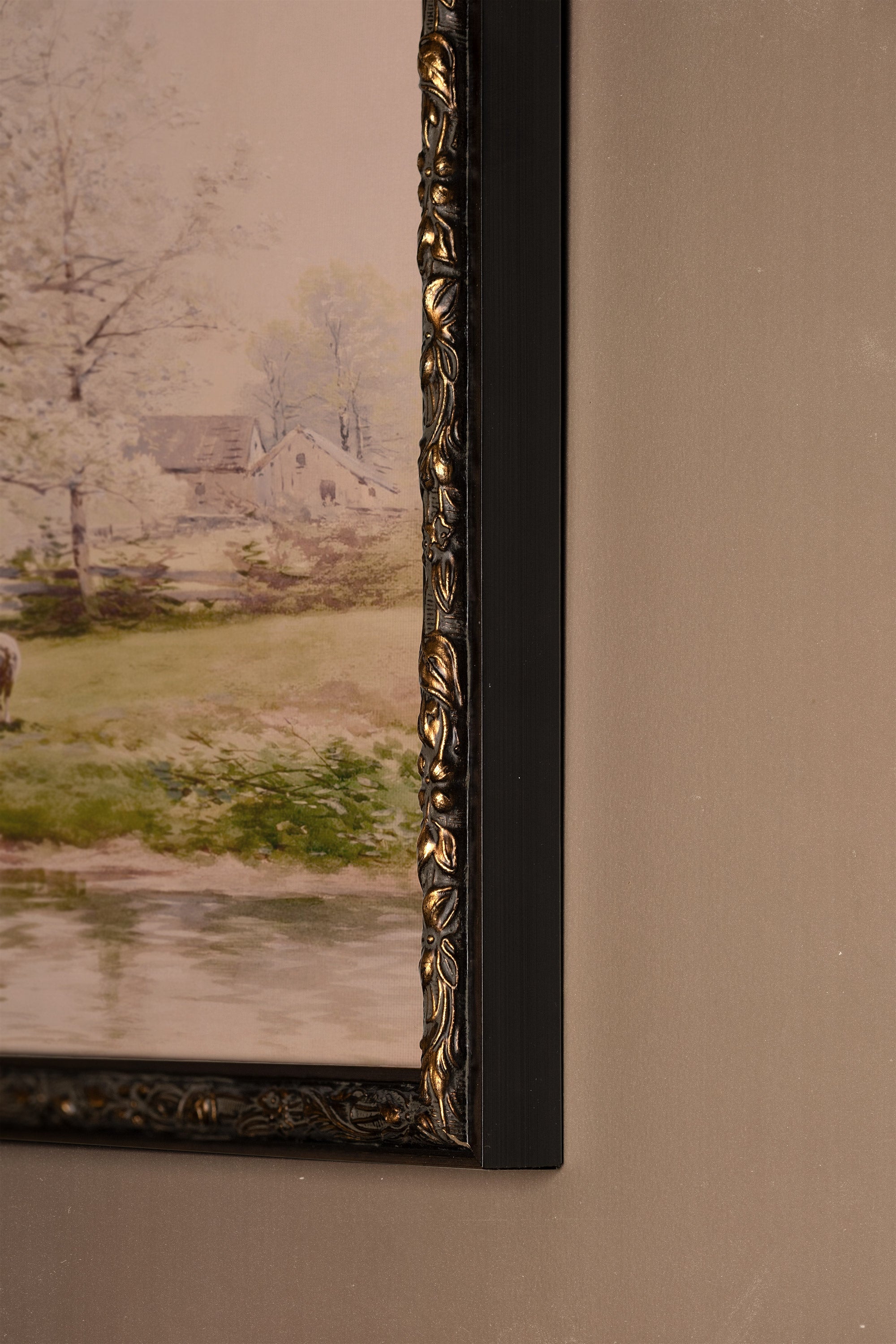 CHAMPS EN FLEURS, Artwork on rigid canvas, framed in Vintage Bronze