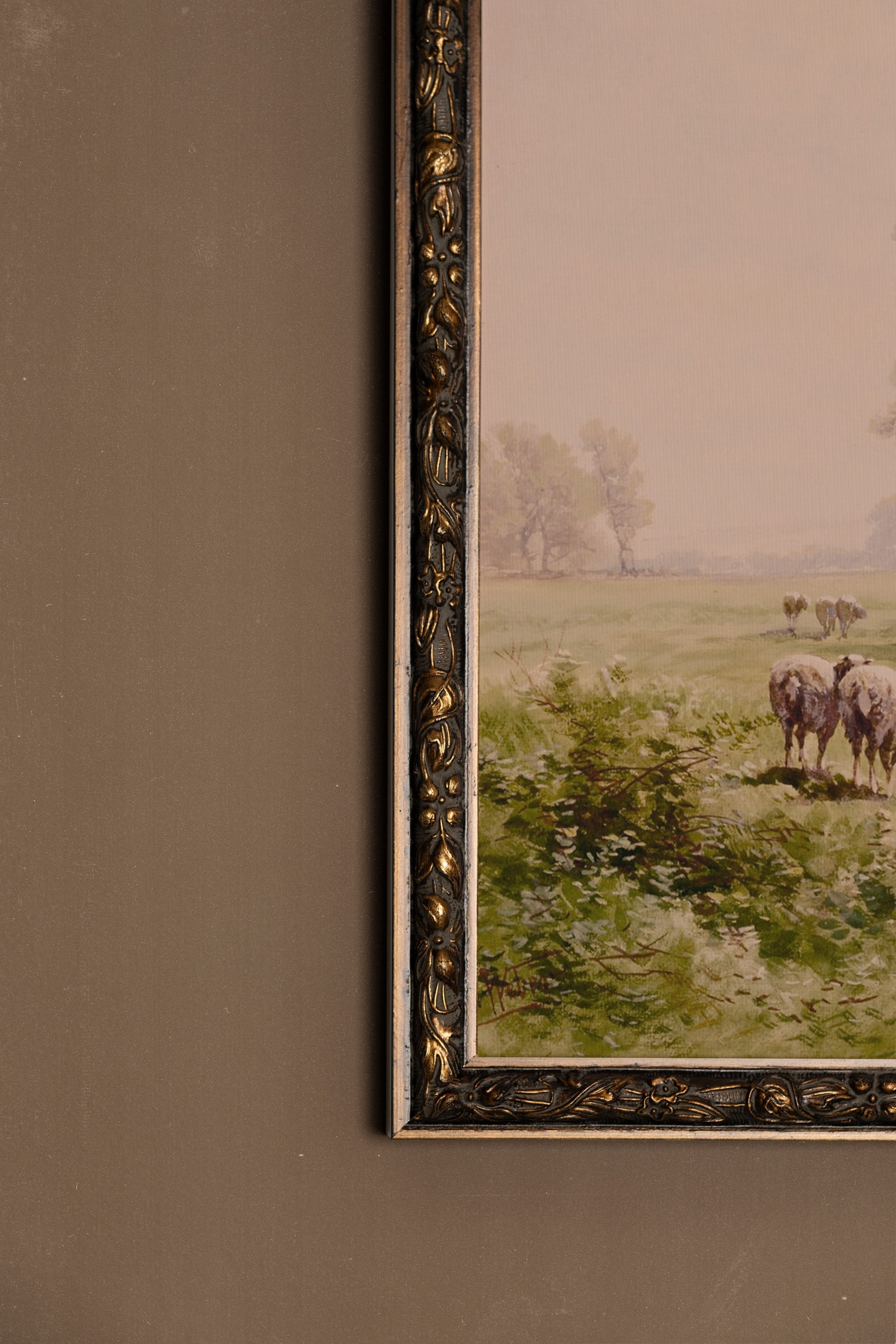 CHAMPS EN FLEURS, Artwork on rigid canvas, framed in Vintage Bronze
