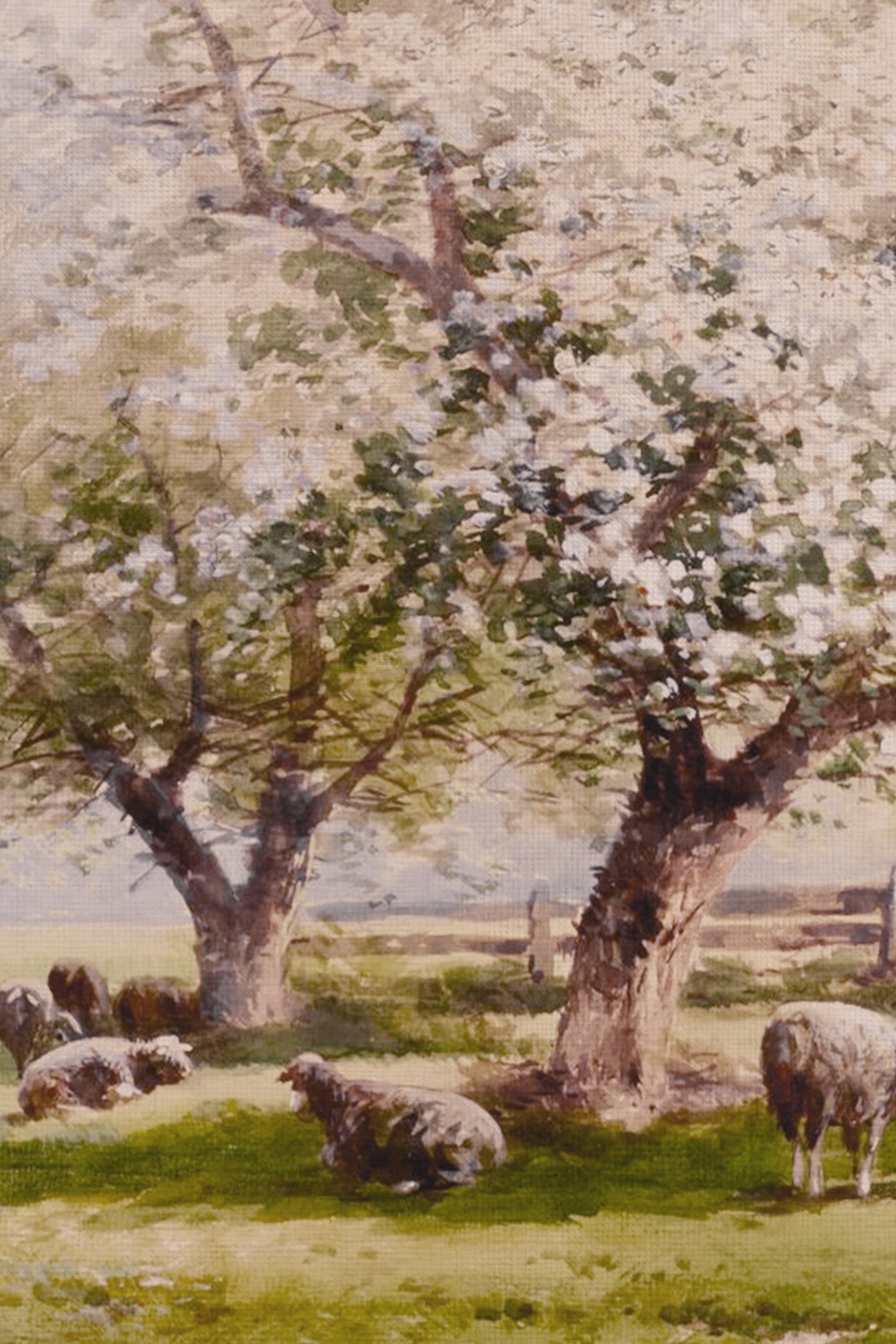 CHAMPS EN FLEURS, Artwork on rigid canvas, framed in Vintage Bronze