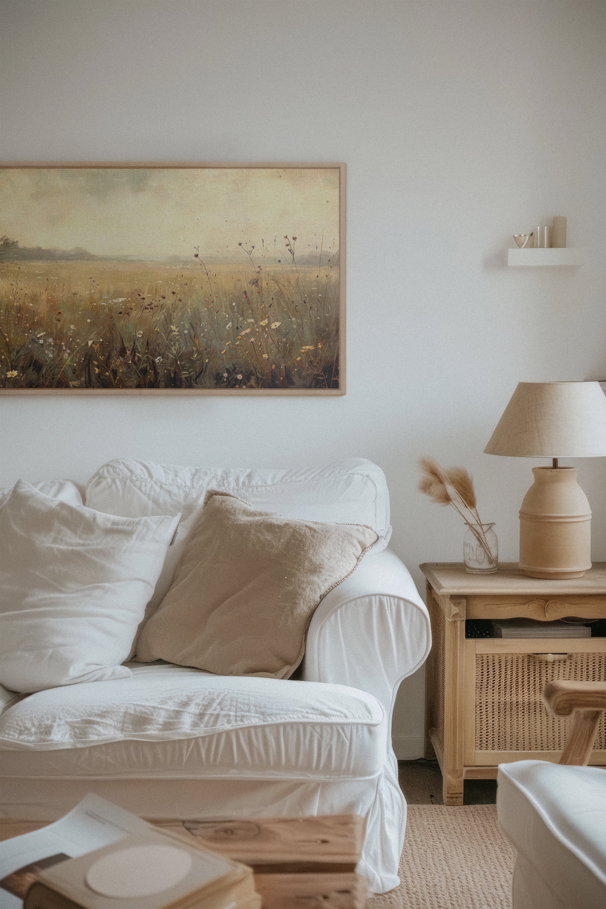 OLEKA CANVAS - Greenscape, Oeuvre sur toile étirée, encadré Naturel Clair