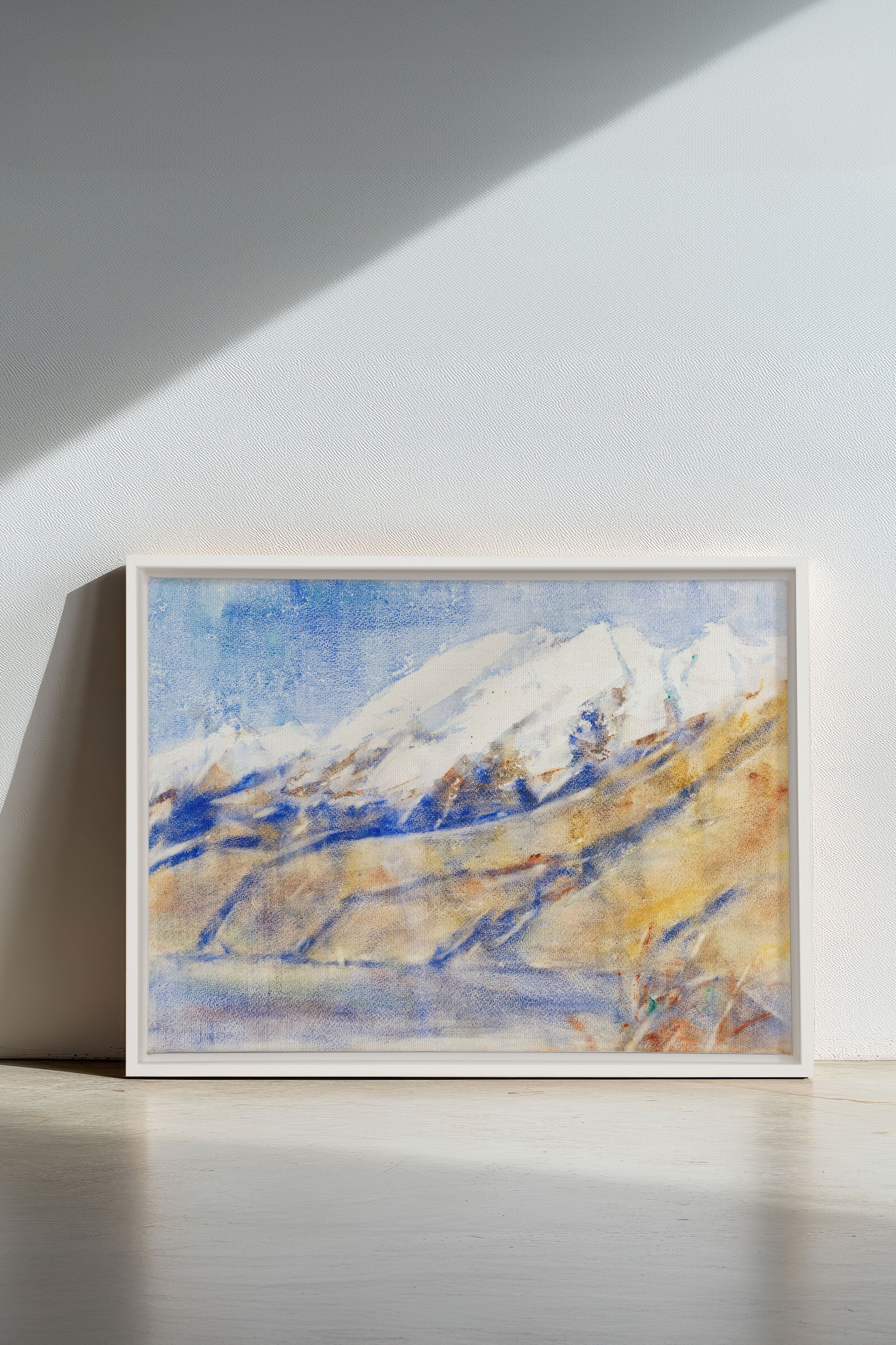HORIZON CRISTALLIN, Oeuvre sur toile étirée, encadré Blanc