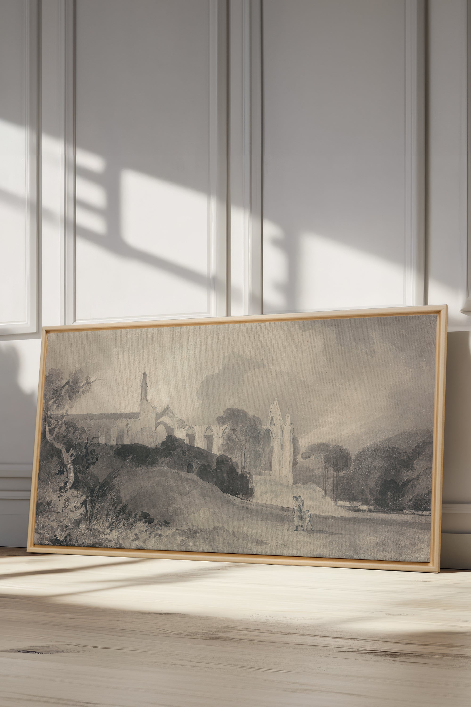 VESTIGES VOILÉS, Oeuvre sur toile étirée, encadré Naturel Clair