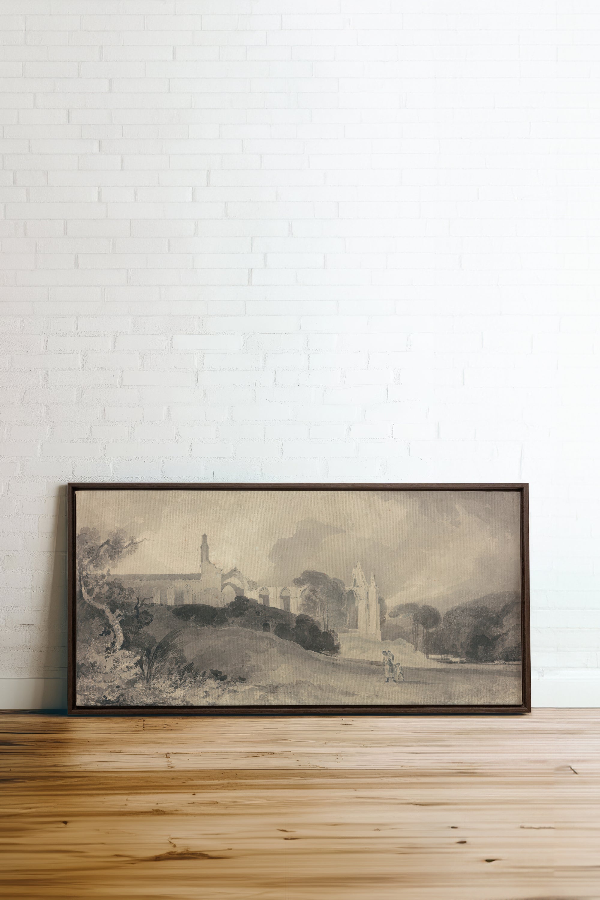 VESTIGES VOILÉS, Oeuvre sur toile étirée, encadré Brun Noyer