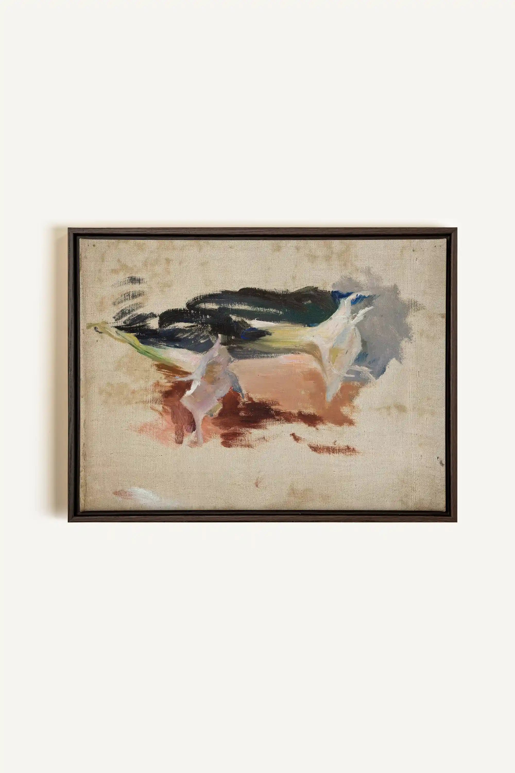 ORGANIC TRACE II, Oeuvre sur toile étirée, encadré Brun Noyer