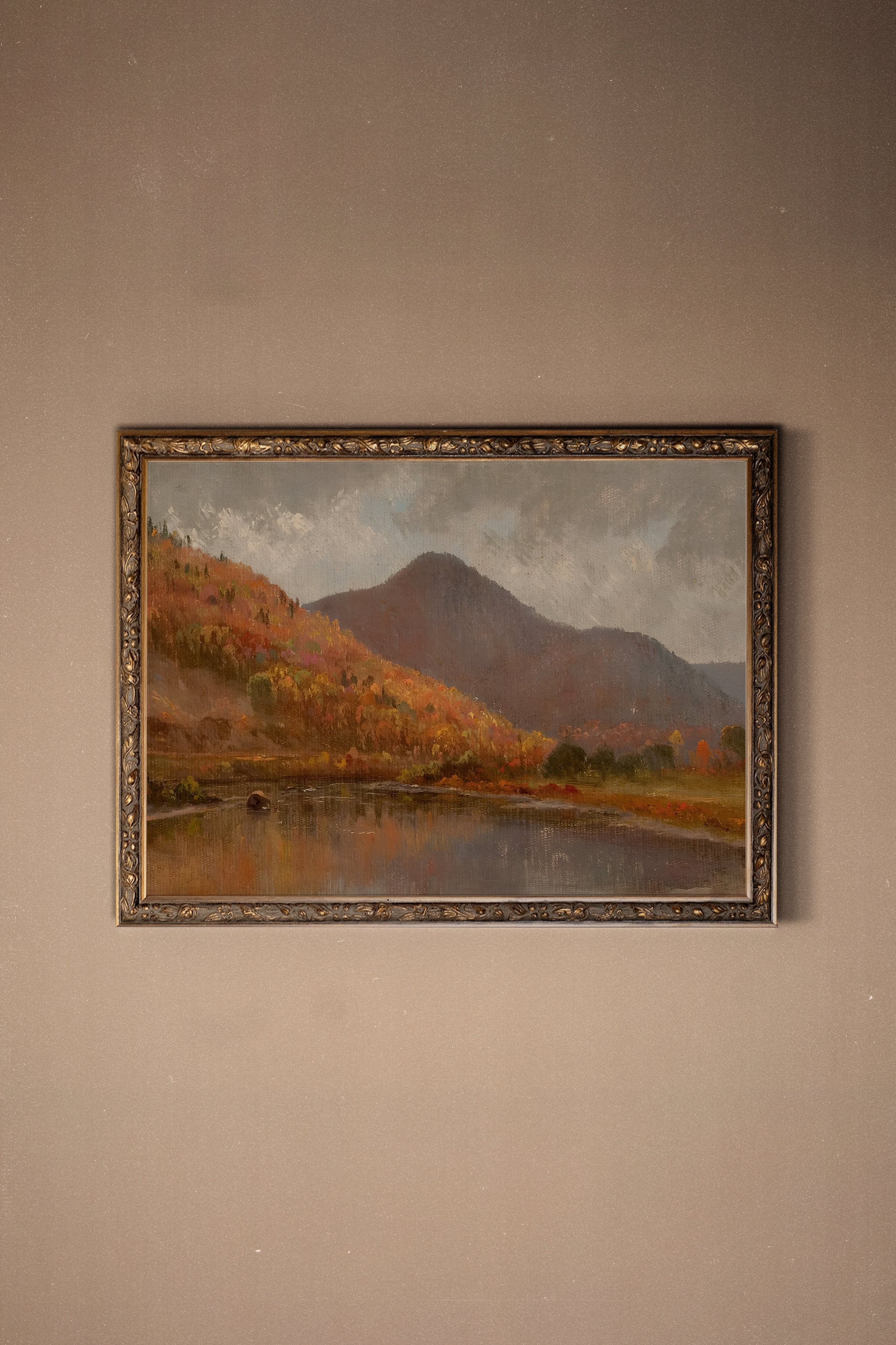 Joli canevas ancien 78x60 encadré - Décoration