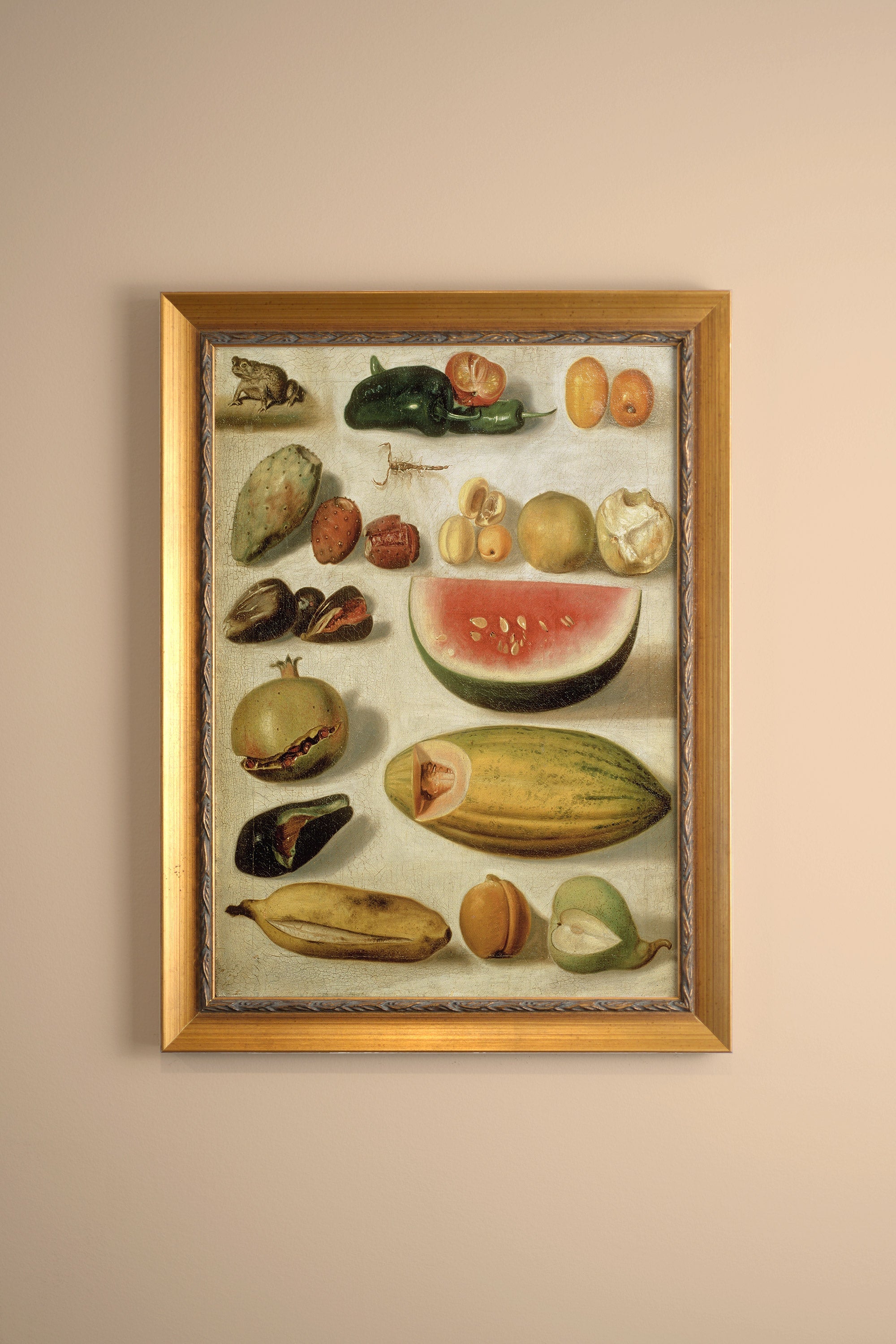 RÉCOLTE DORÉE, Oeuvre sur toile rigide, encadré Vintage Or