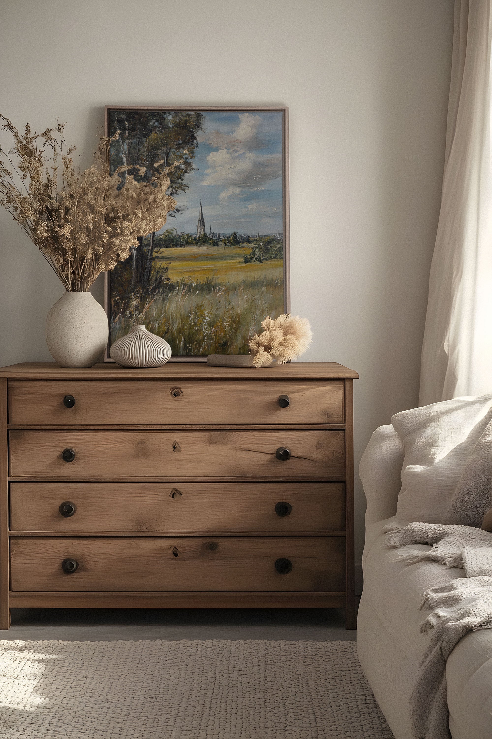 OLEKA CANVAS - SACRED MEADOWS, Oeuvre sur toile étirée, encadré Brun Chêne